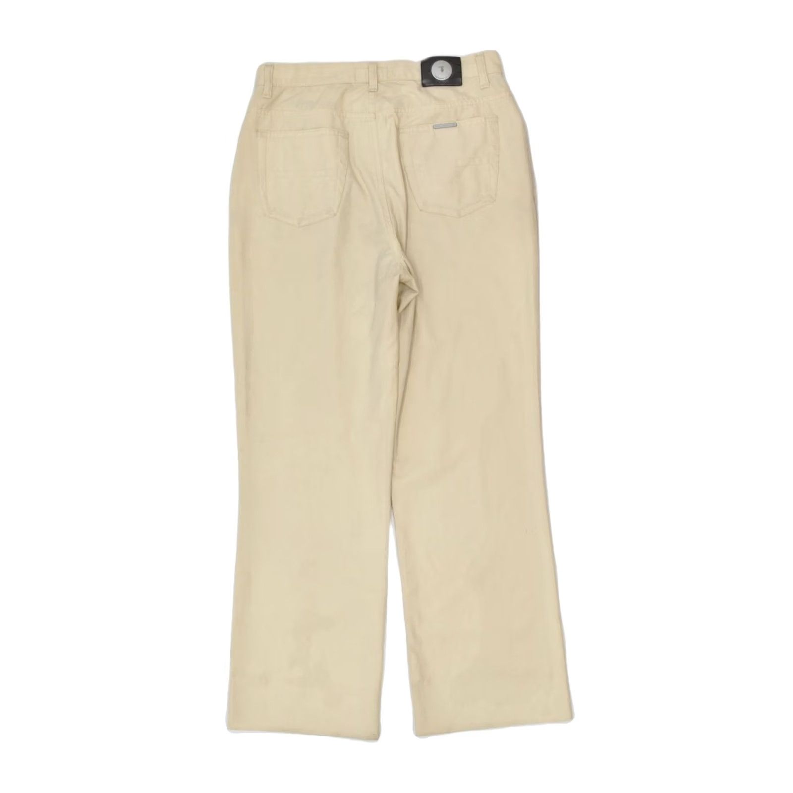 Trussardi VINTAGE TRUSSARDI Womens Bootcut Casual Trousers W28 L27 Beige Polyester RK05 Size 28" / US 6 / IT 42 - 2 Thumbnail