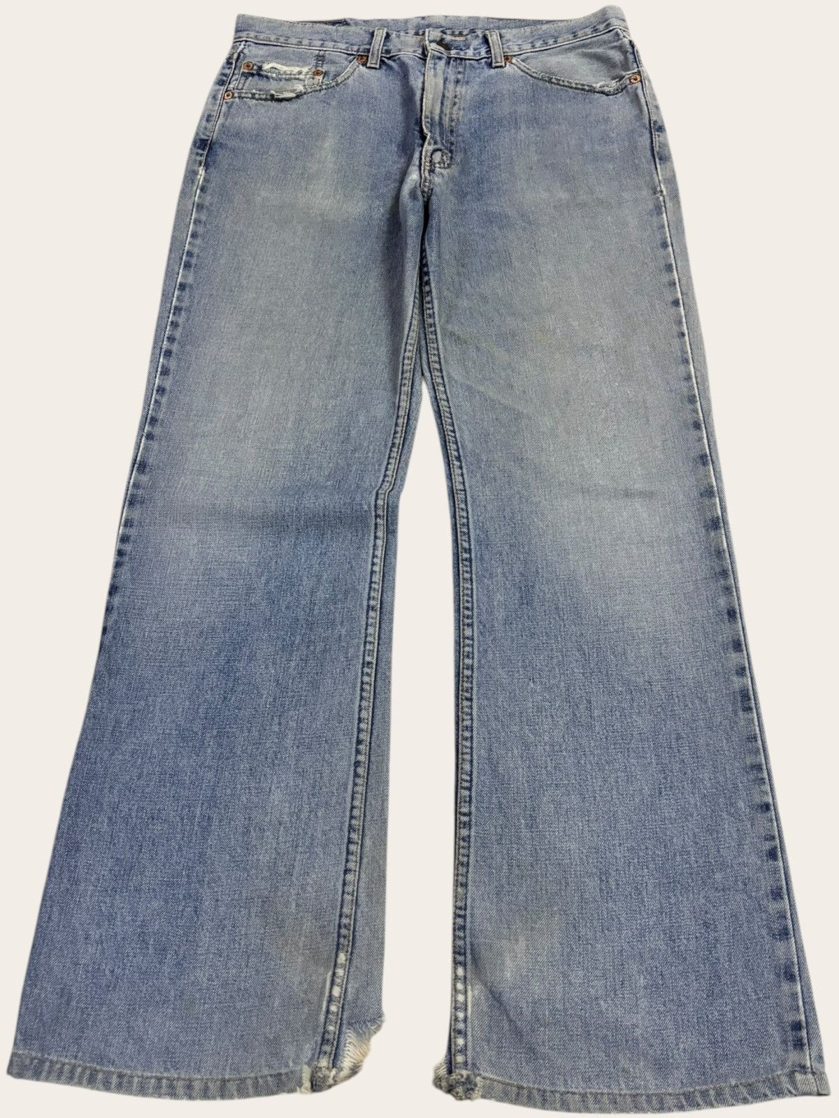 Levi's Vtg 80s Levis Rindem Lot 517 #359 Flared Distress Jeans Size US 33 - 1 Thumbnail
