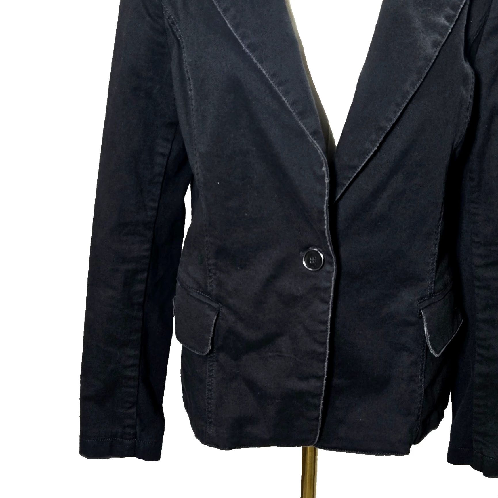Vintage VINTAGE Peyton Jensen Blazer Womens One Button Gray Size Medium Cropped Jacket Coat Size M / US 6-8 / IT 42-44 - 4 Thumbnail