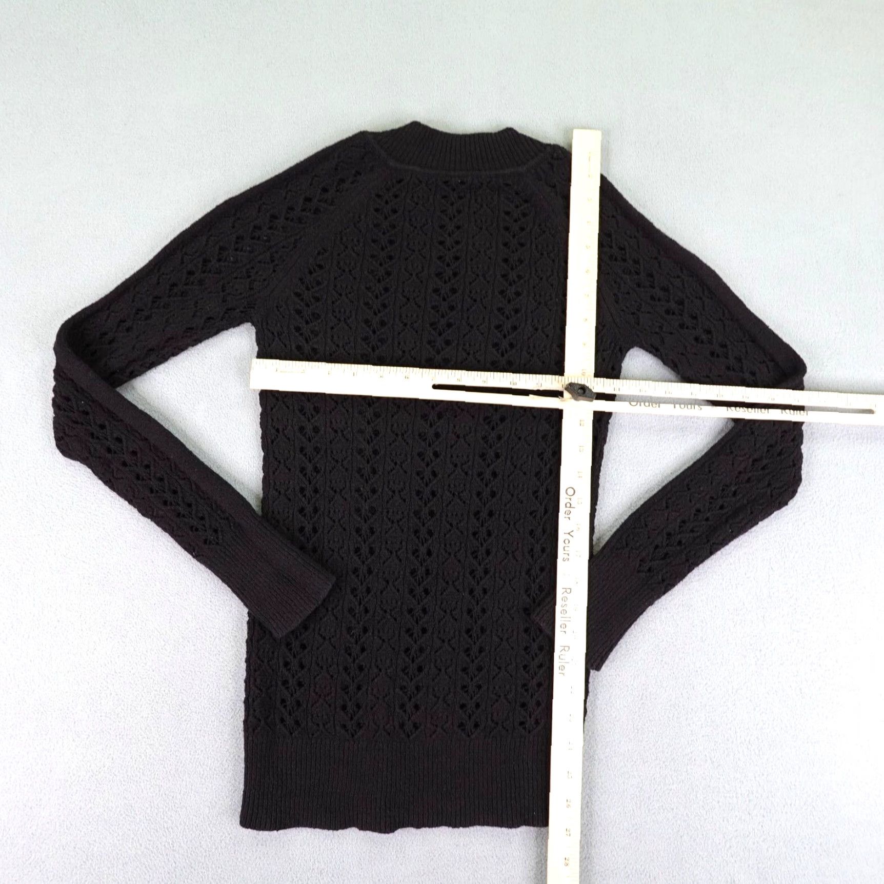 Free People Free People Sweater Small Black Boho Open Cable Knit Tunic Top Pullover Womens Size S / US 4 / IT 40 - 4 Thumbnail