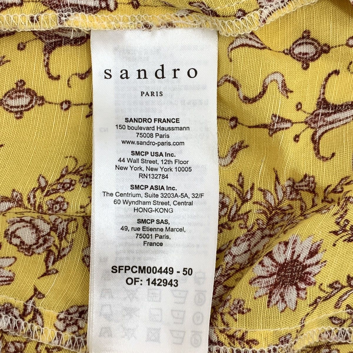 Sandro Sandro Print Doll Collar Short Sleeve Blouse Top K26WX Size M / US 6-8 / IT 42-44 - 7 Thumbnail