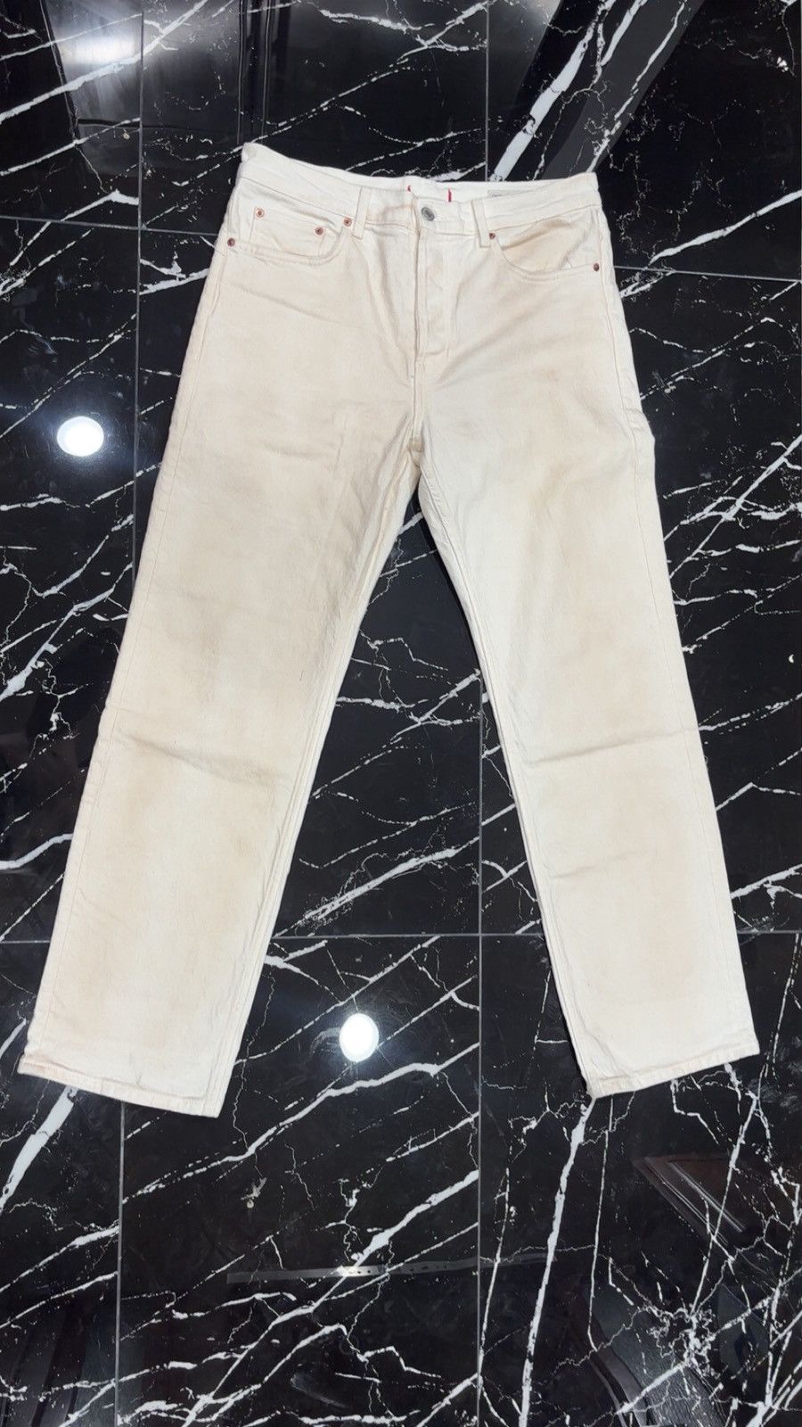 Zara Zara Cream Straight Cut Jeans Size US 40 / EU 56 - 1 Thumbnail