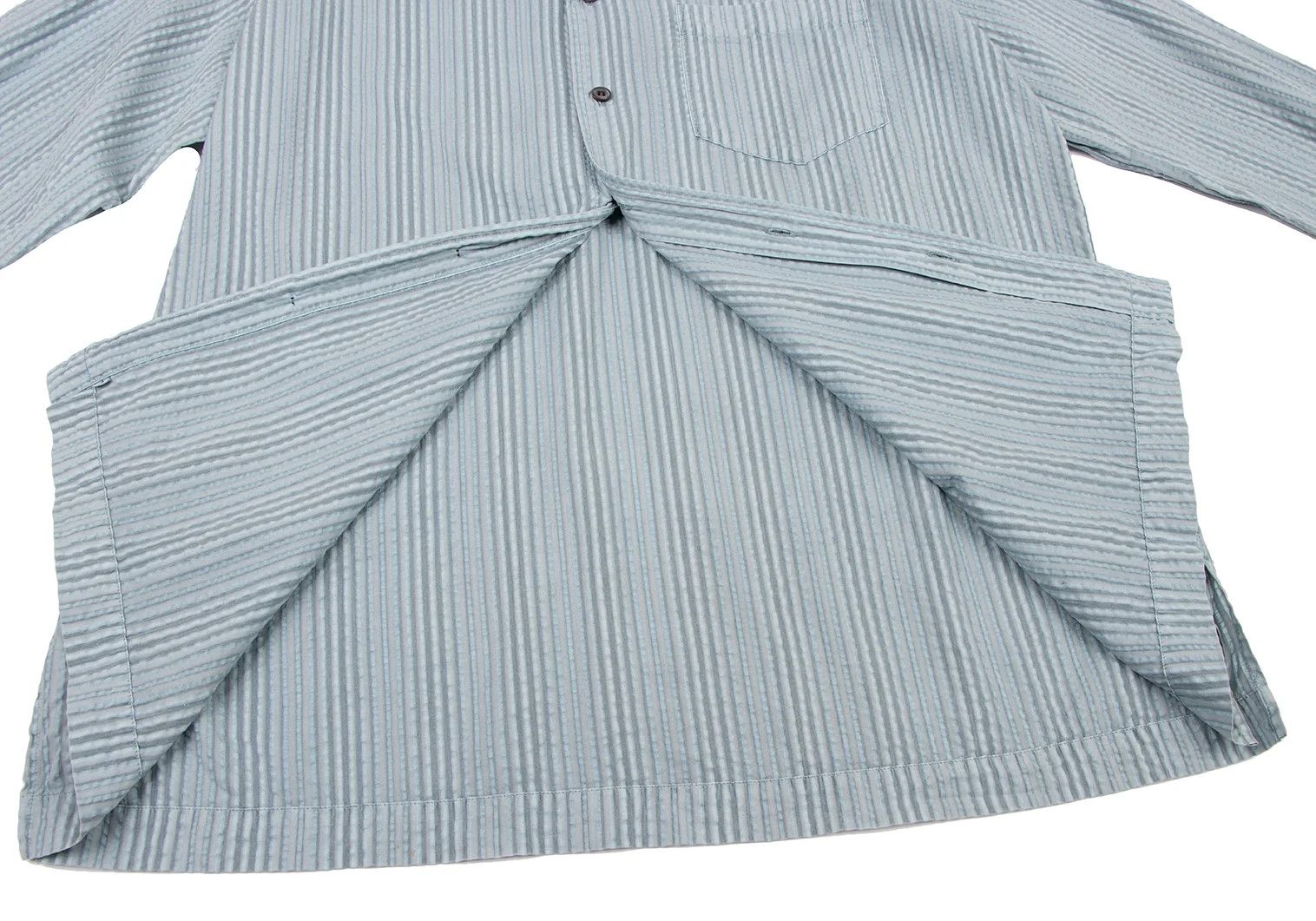 Issey Miyake Striped Print Shirt in Light Blue Gray Size US XS / EU 42 / 0 - 12 Thumbnail