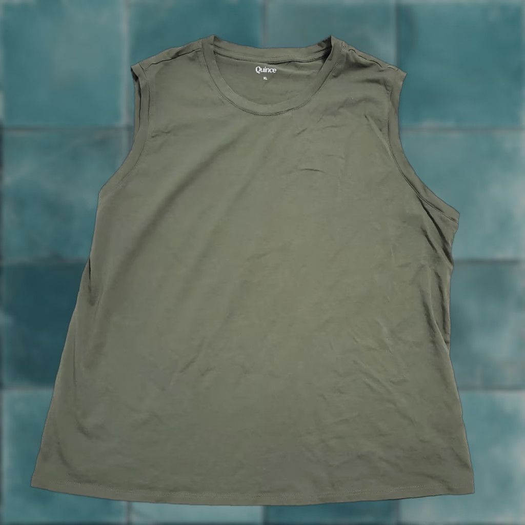 Quince Quince Muscle Tee Women XL Green Round Neck Sleeveless Top Active Casual Tank Shirt Women's Athletic Minimalist Size XL / US 12-14 / IT 48-50 - 1 Thumbnail