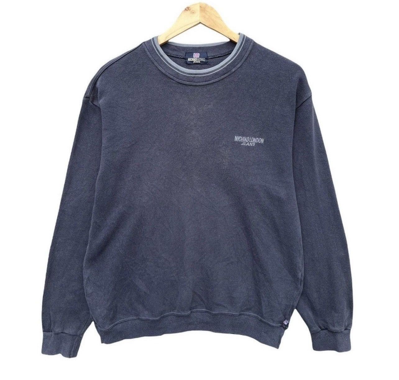 Japanese Brand Michiko Koshino Jeans Big Embroidered Logo Grey Sweatshirt Size US M / EU 48-50 / 2 - 2 Thumbnail