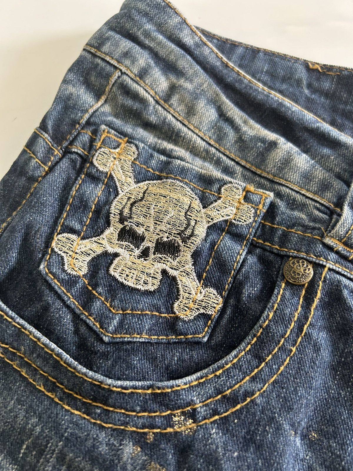 Japanese Brand × Vintage Vintage Japanese Distressed Denim Skull Patches Jeans Size US 35 - 12 Thumbnail