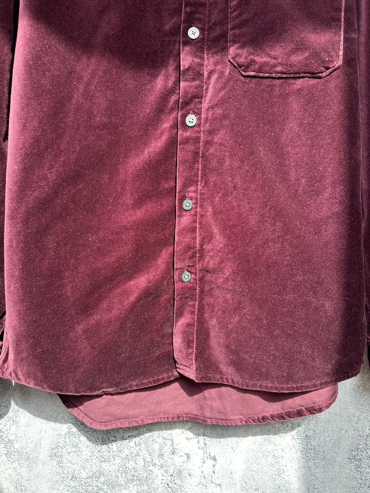 H&M H&M Velour Button Up Shirt Long Sleeve Old Money Burgundy Size US S / EU 44-46 / 1 - 8 Thumbnail