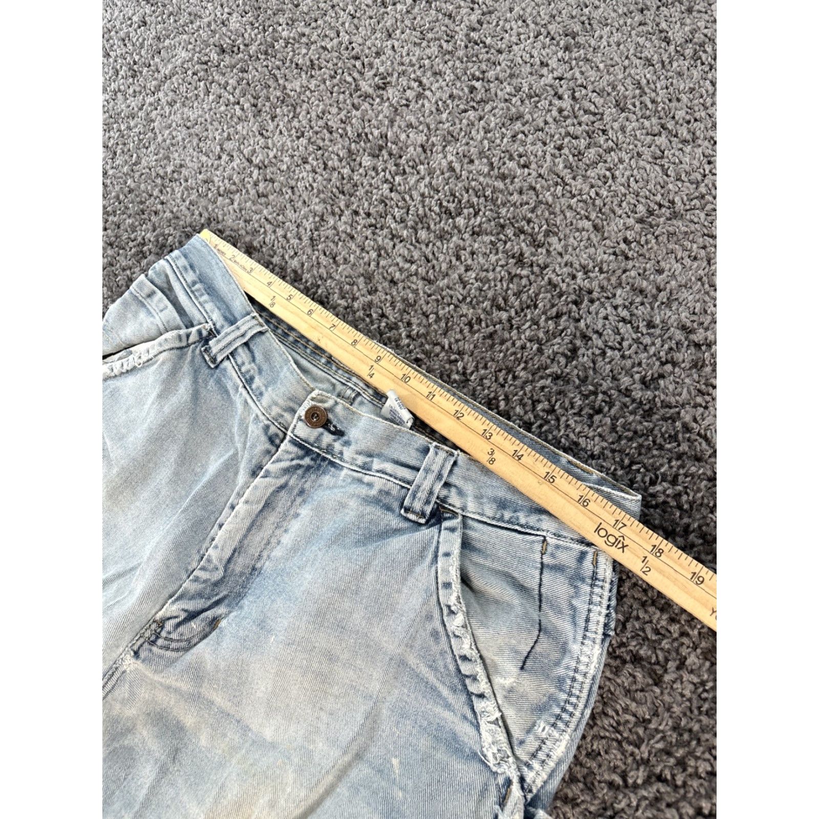 Old Navy VINTAGE Old Navy Jeans Carpenter Distressed 34x30 Mens 90s Grunge Wide-Leg Blue Baggy, 34x30, Mens Size US 34 / EU 50 - 4 Thumbnail