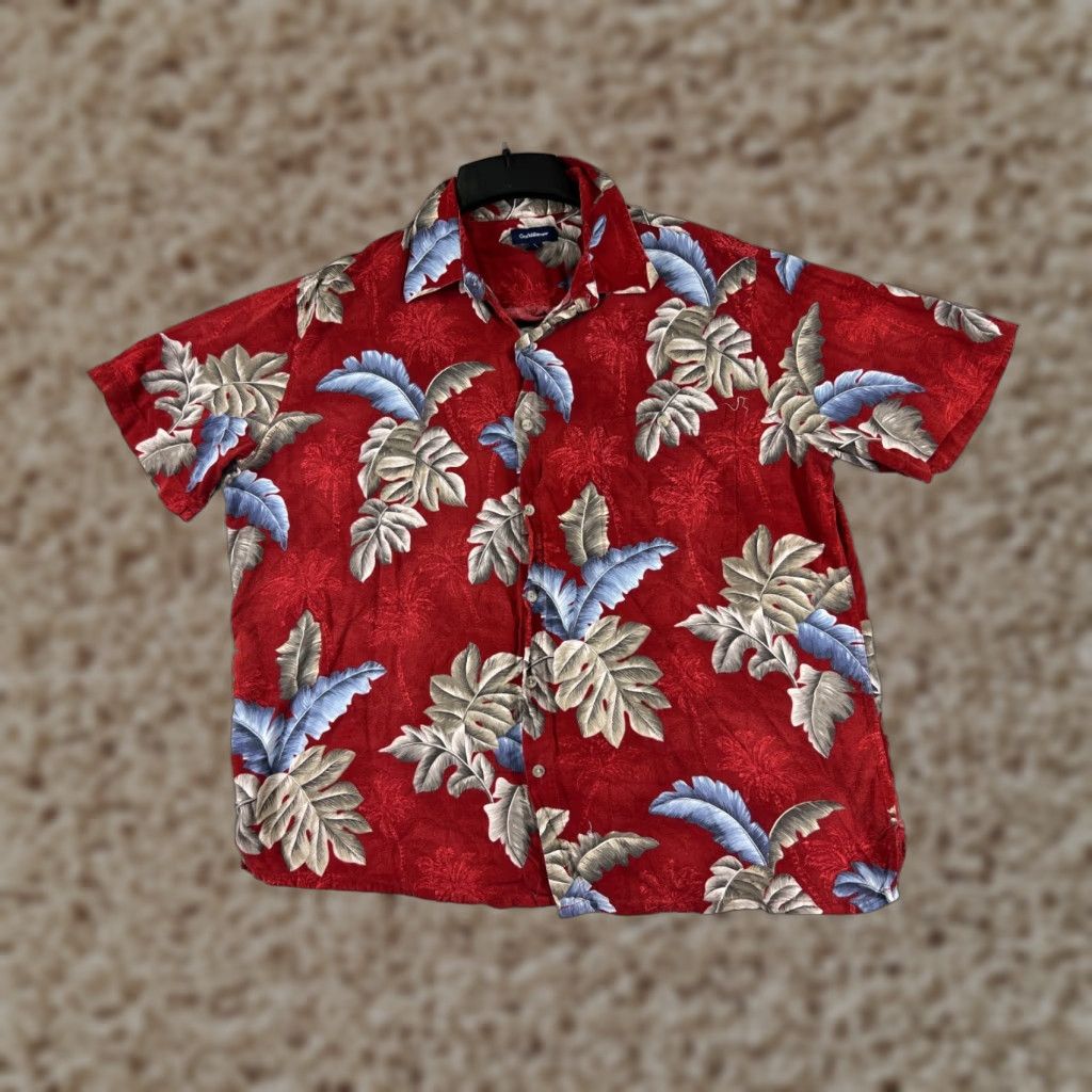 Croft & Barrow VINTAGE Croft & Barrow Shirt Men XL Red Floral Button-Up Rayon Hawaii Hawaiian Shirt Men XL Red Floral Aloha 60s 70s Mens Size US XL / EU 56 / 4 - 1 Thumbnail