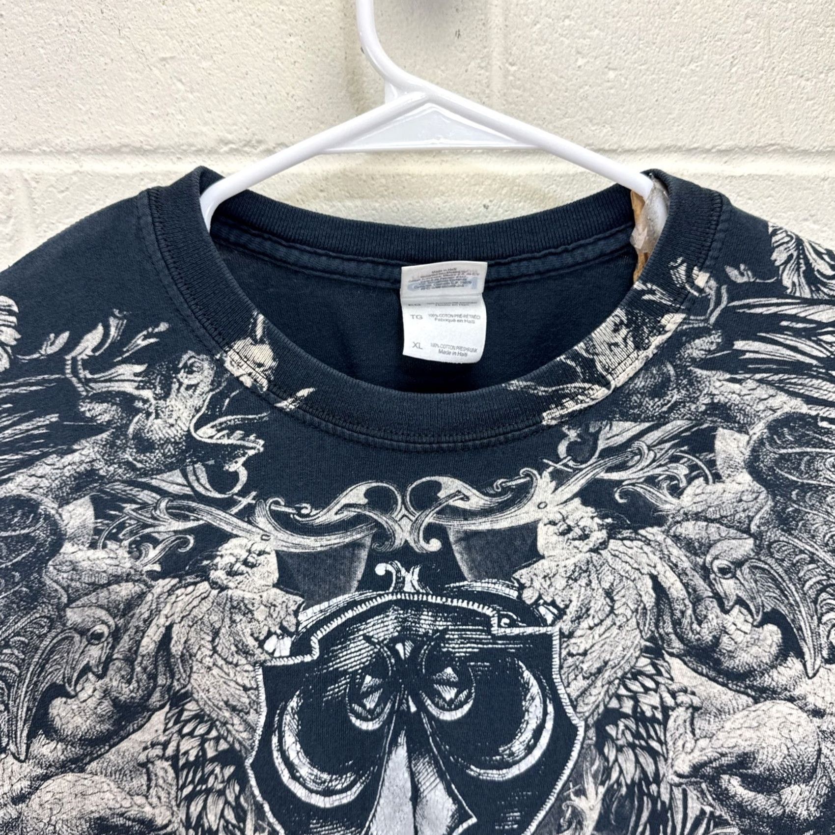Gildan VINTAGE Gildan T-Shirt Cyber Goth Affliction Graphic Crew Neck Short Sleeve XL Black Men Size US XL / EU 56 / 4 - 4 Thumbnail