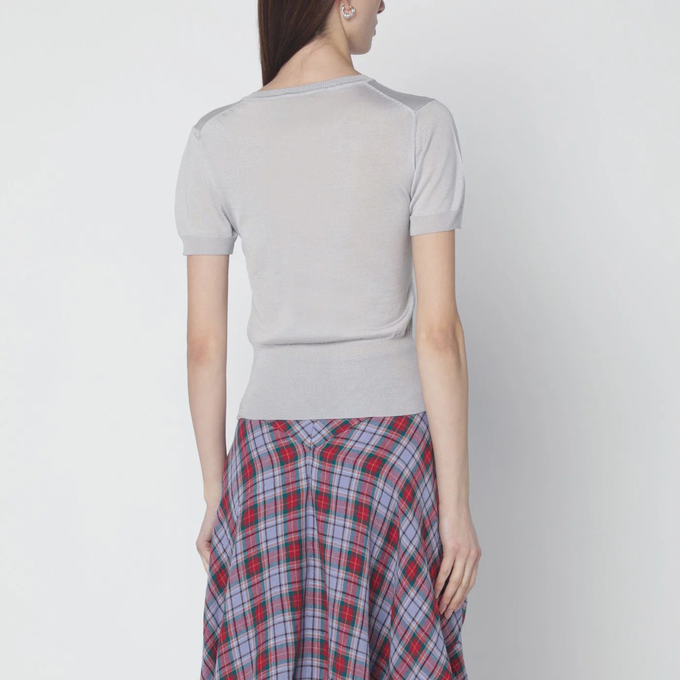 Vivienne Westwood o1d2blof0526 Wool And Silk Top in Light Grey Size M / US 6-8 / IT 42-44 - 3 Thumbnail