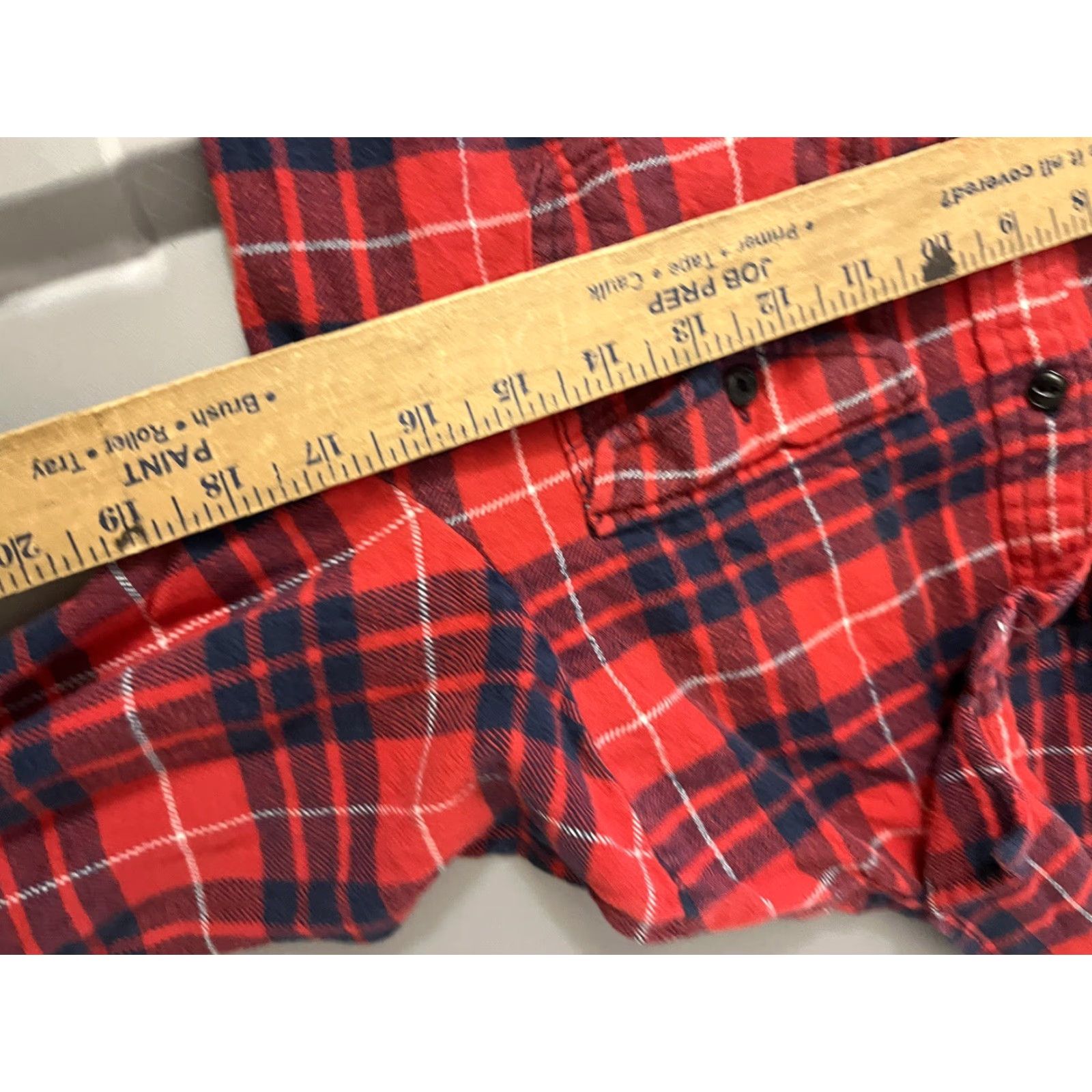 Madewell MADEWELL Plaid Flannel Cargo Workshirt Button-Down Shirt XS Womens Red Plaid Size XS Size XS / US 0-2 / IT 36-38 - 5 Thumbnail
