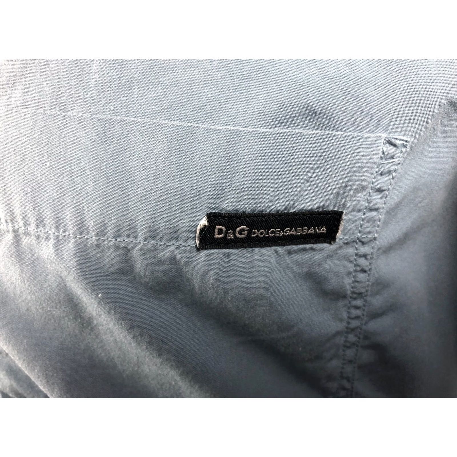 Dolce & Gabbana Dolce&Gabbana Shirt Men M Blue Cotton Short Sleeve Button-Up Casual Collared Left Chest Pocket Branded Label Size US M / EU 48-50 / 2 - 7 Thumbnail