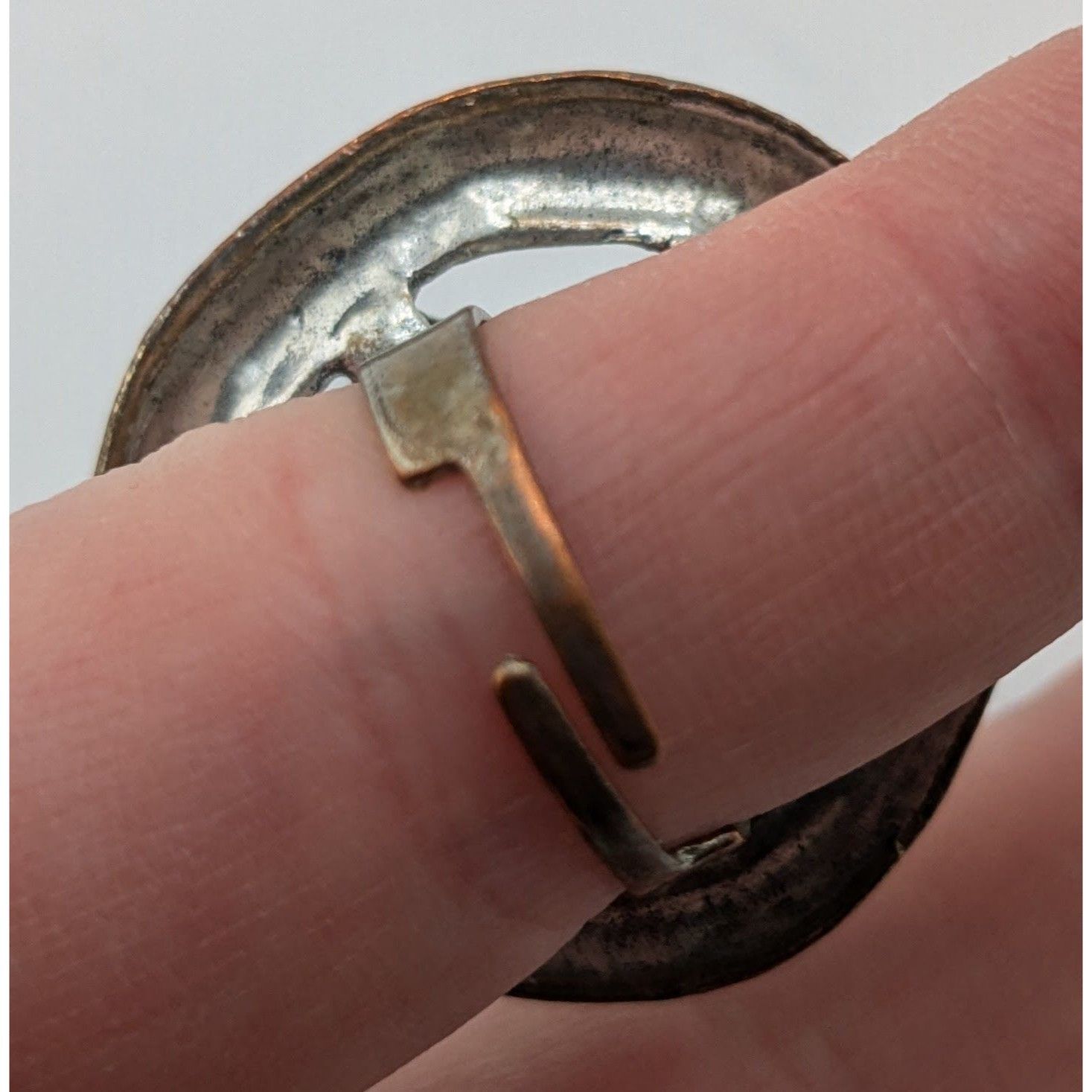 Other Vintage Brutalist Adjustable Ring With Abstract Circular Des Size ONE SIZE - 7 Thumbnail