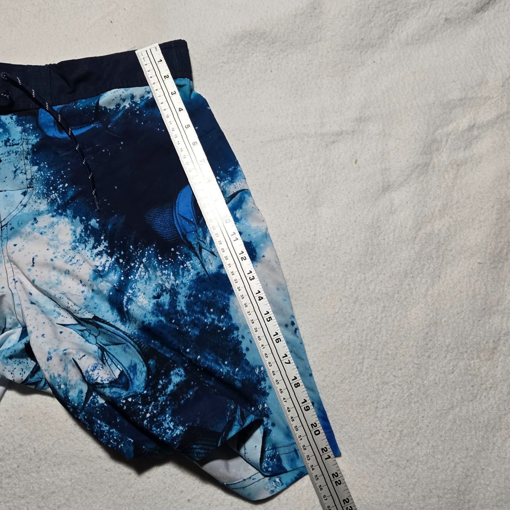 Vintage Ocean & Coast Swim Trunks Men Ocean & Coast Trunks XL Blue Fish Back Pocket Drawstring Elastic Adult Men Size ONE SIZE - 4 Thumbnail