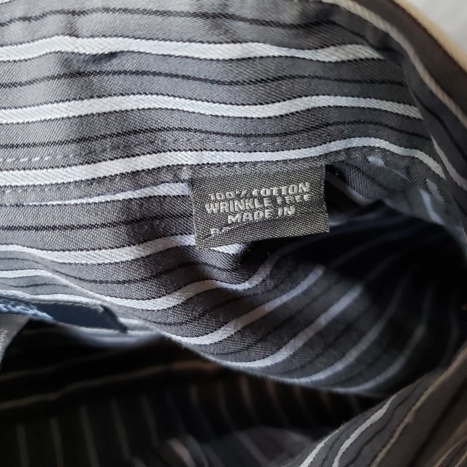 Kenneth Cole Kenneth Cole Reaction Grey Striped Button Dress Shirt L Size US L / EU 52-54 / 3 - 6 Thumbnail