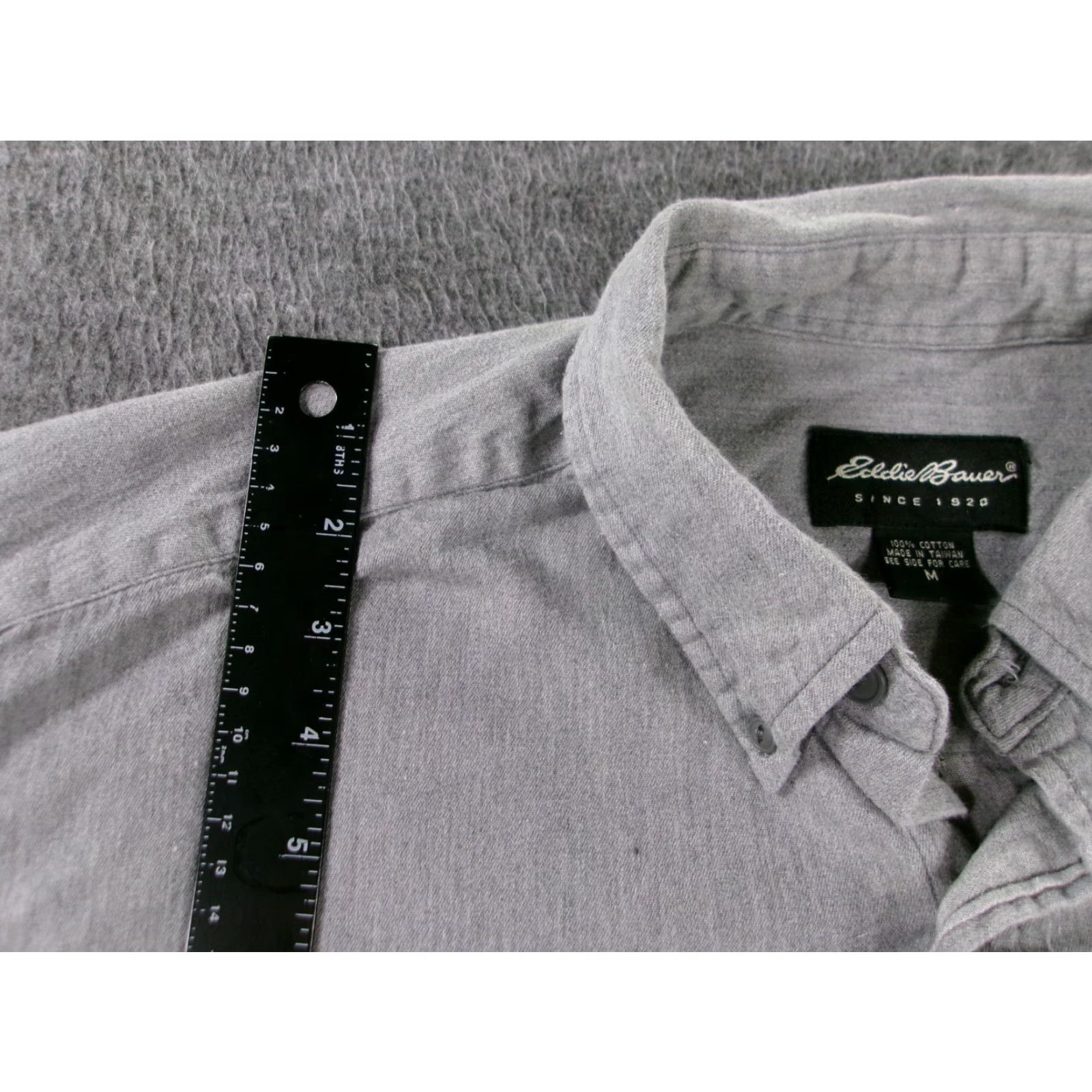 Eddie Bauer Eddie Bauer Button-Up Shirt Men Medium Gray Heavyweight Flannel Work Casual Outdoor Size US M / EU 48-50 / 2 - 5 Thumbnail