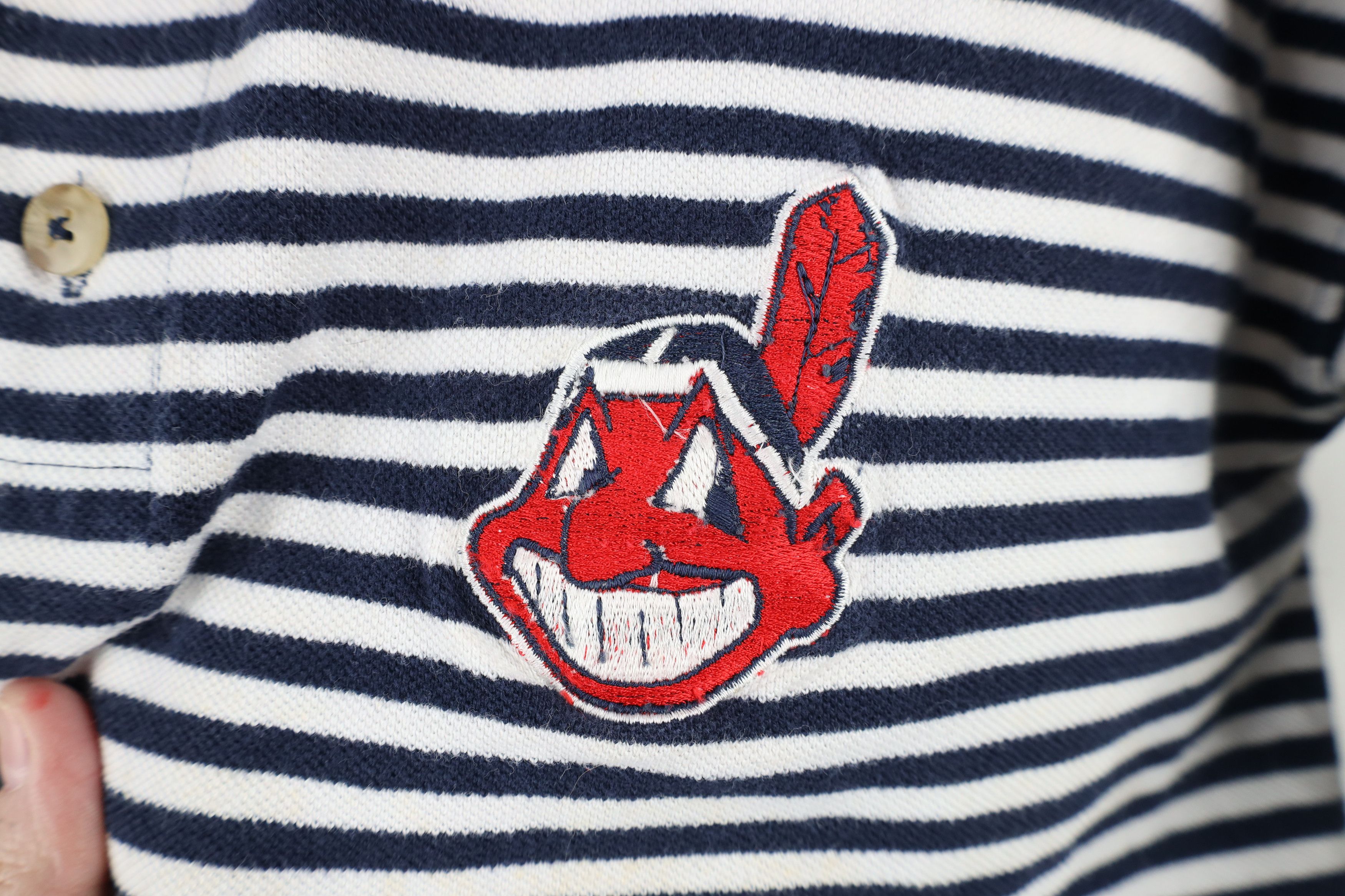 Vintage Vintage 90s Wahoo Cleveland Indians Baseball Polo Striped Size US M / EU 48-50 / 2 - 4 Thumbnail