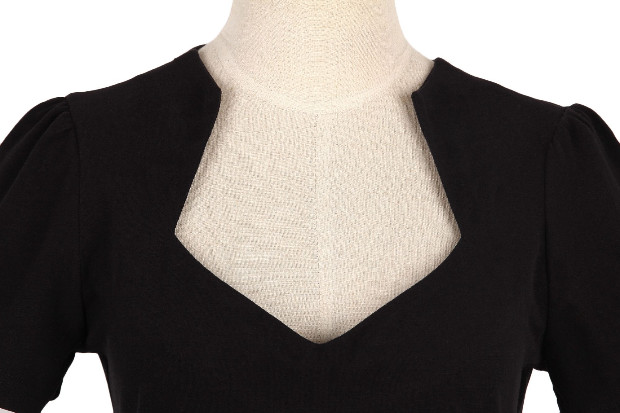 Other 50's Vintage Top V Neck Short Sleeve Fitted Tee Black Size S / US 4 / IT 40 - 4 Thumbnail
