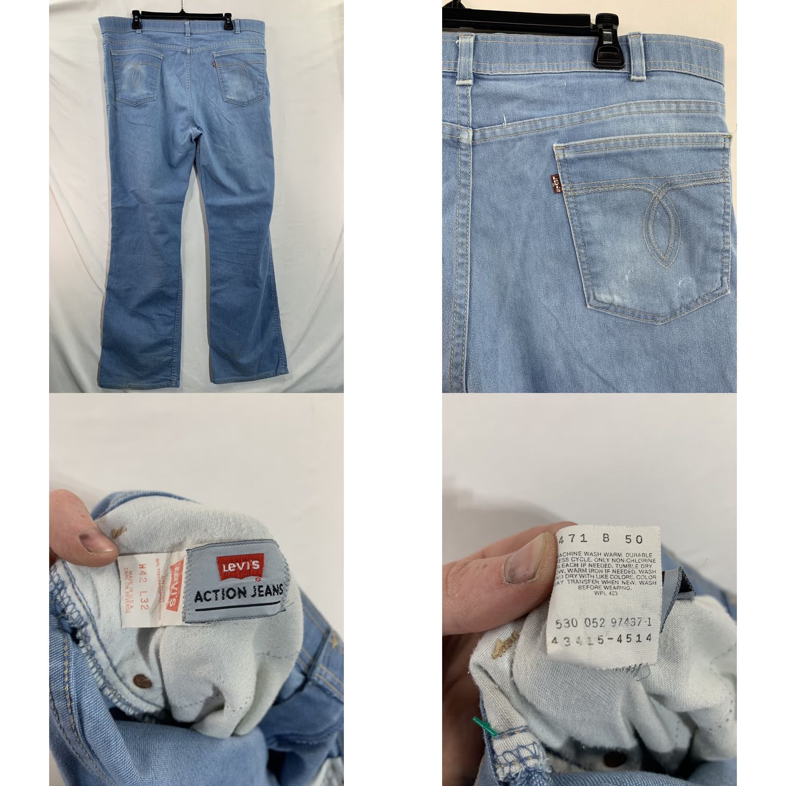 Levi's VINTAGE Levi’s Action Jeans Size 39x30 Blue USA Made High Rise Light Wash Jeans Mens 39 Blue USA High Rise Straight Size US 39 - 8 Thumbnail