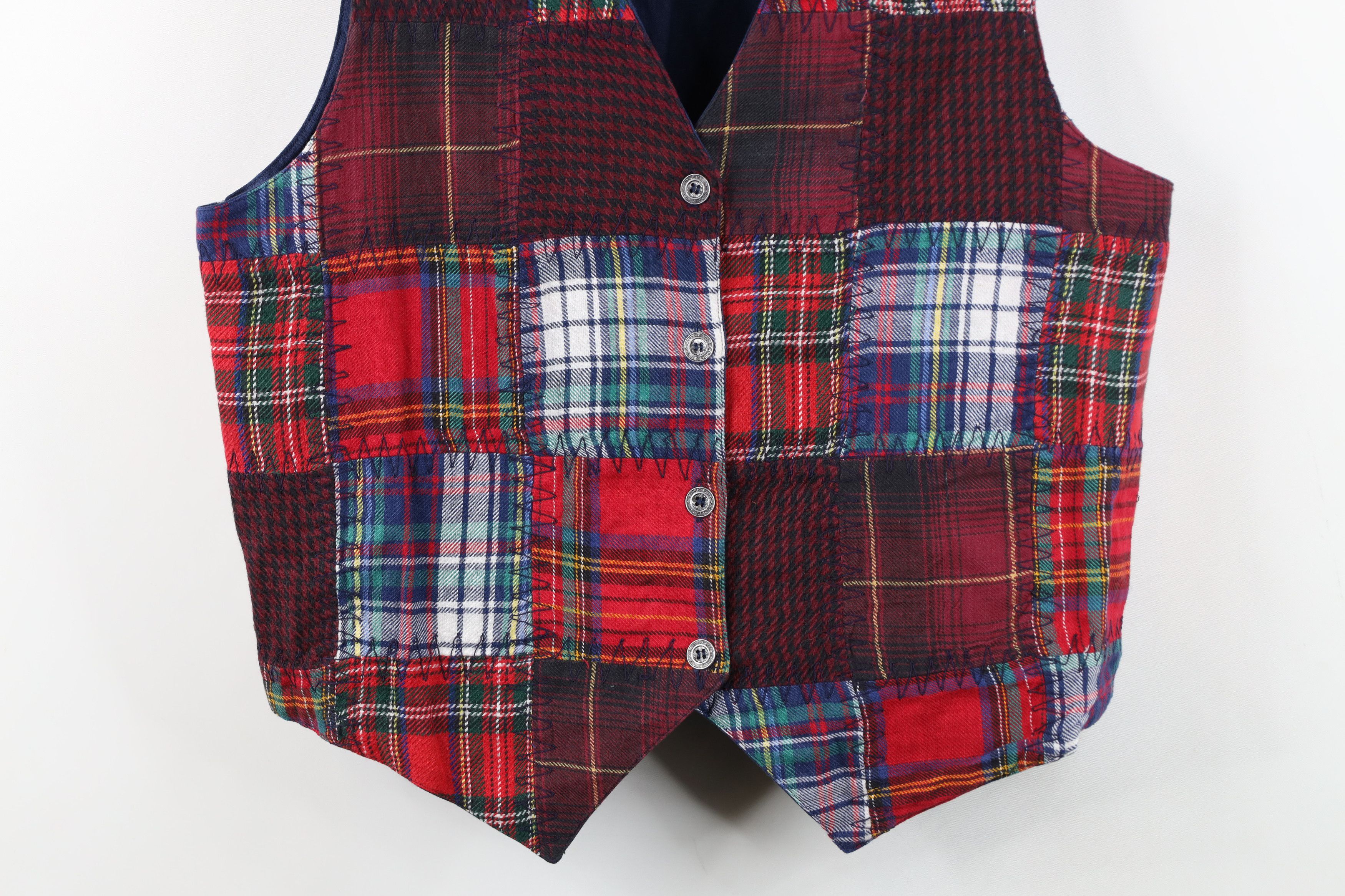 Vintage Vintage 90s Streetwear Faded Quilt Patchwork Vest Jacket Size M / US 6-8 / IT 42-44 - 3 Thumbnail