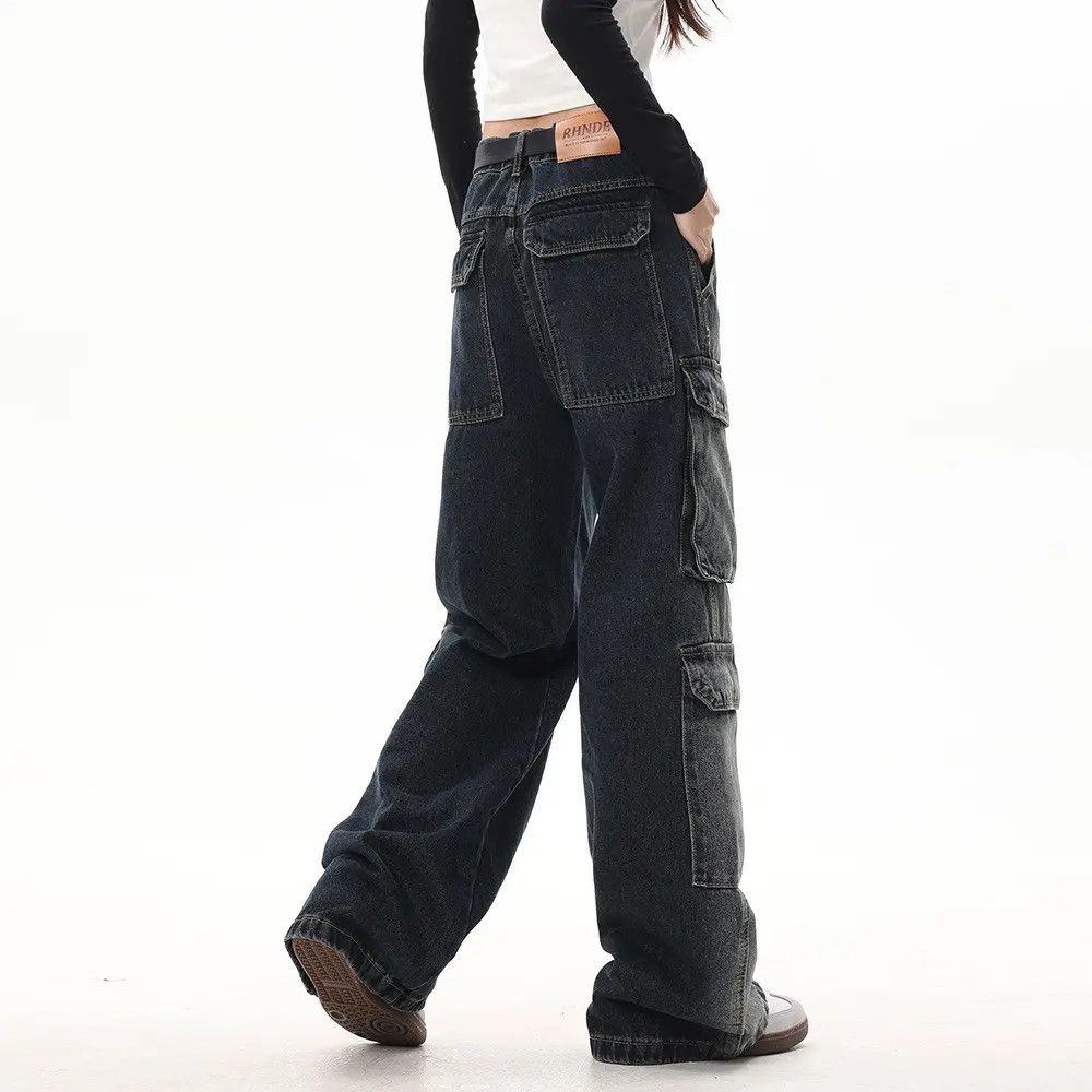 Japanese Brand × Jean Cargo Black Denim Jeans Size US 27 - 4 Thumbnail