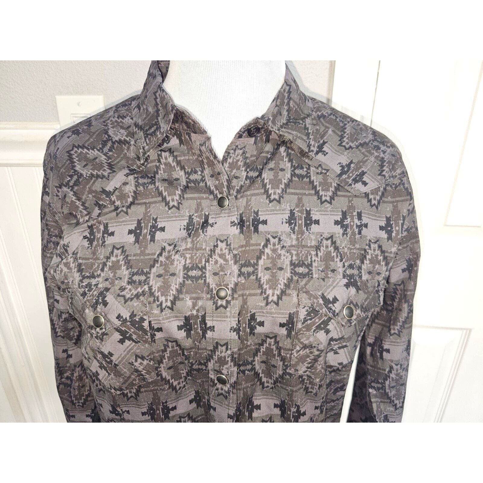 Panhandle Slim Panhandle Rough Stock Pearl Snap Western Shirt Womens Med Size M / US 6-8 / IT 42-44 - 2 Thumbnail