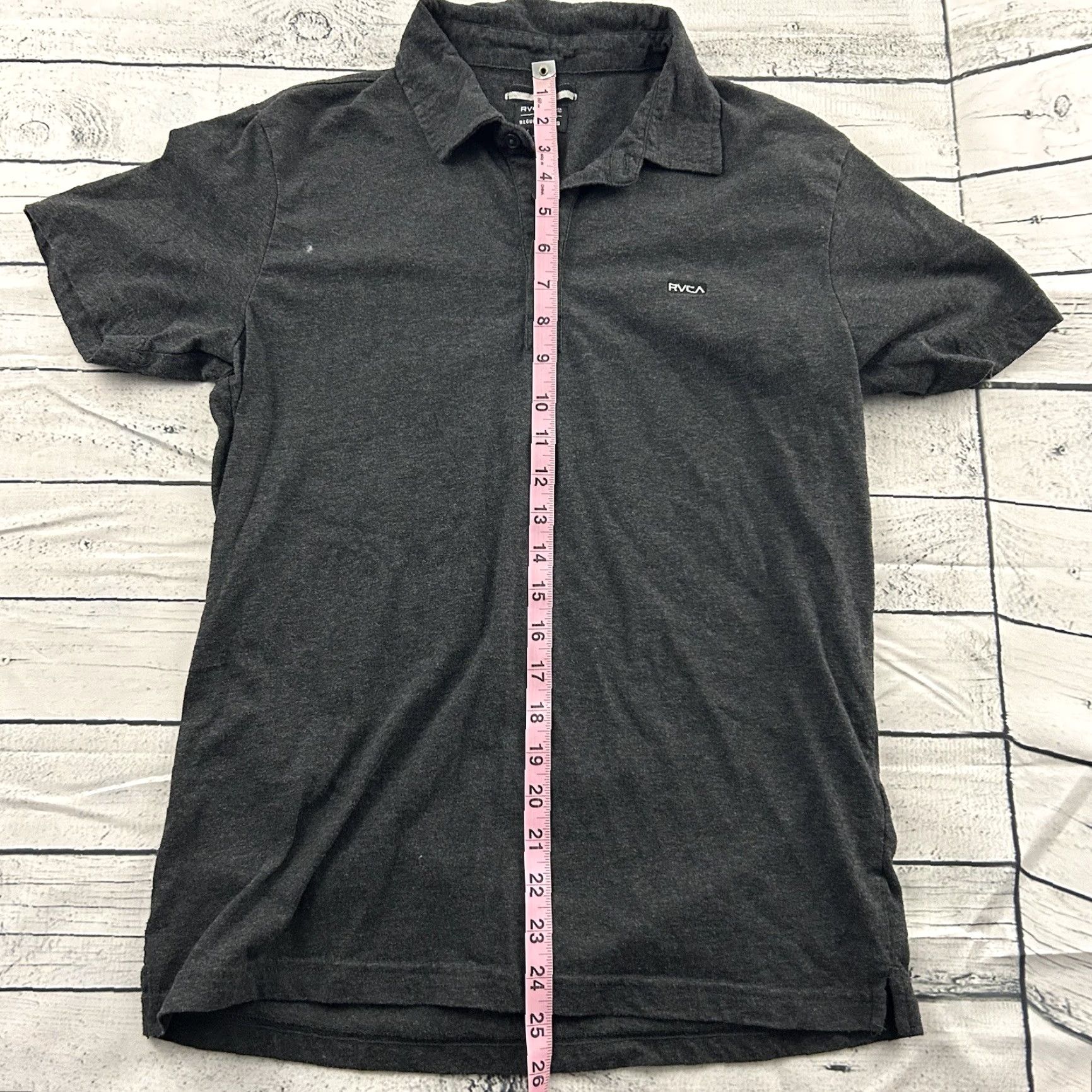 RVCA RVCA Short Sleeve Polo Shirt Mens Small Dark Gray Regular Fit Button-Up Shirt Men XS S Color Gray Size US S / EU 44-46 / 1 - 5 Thumbnail