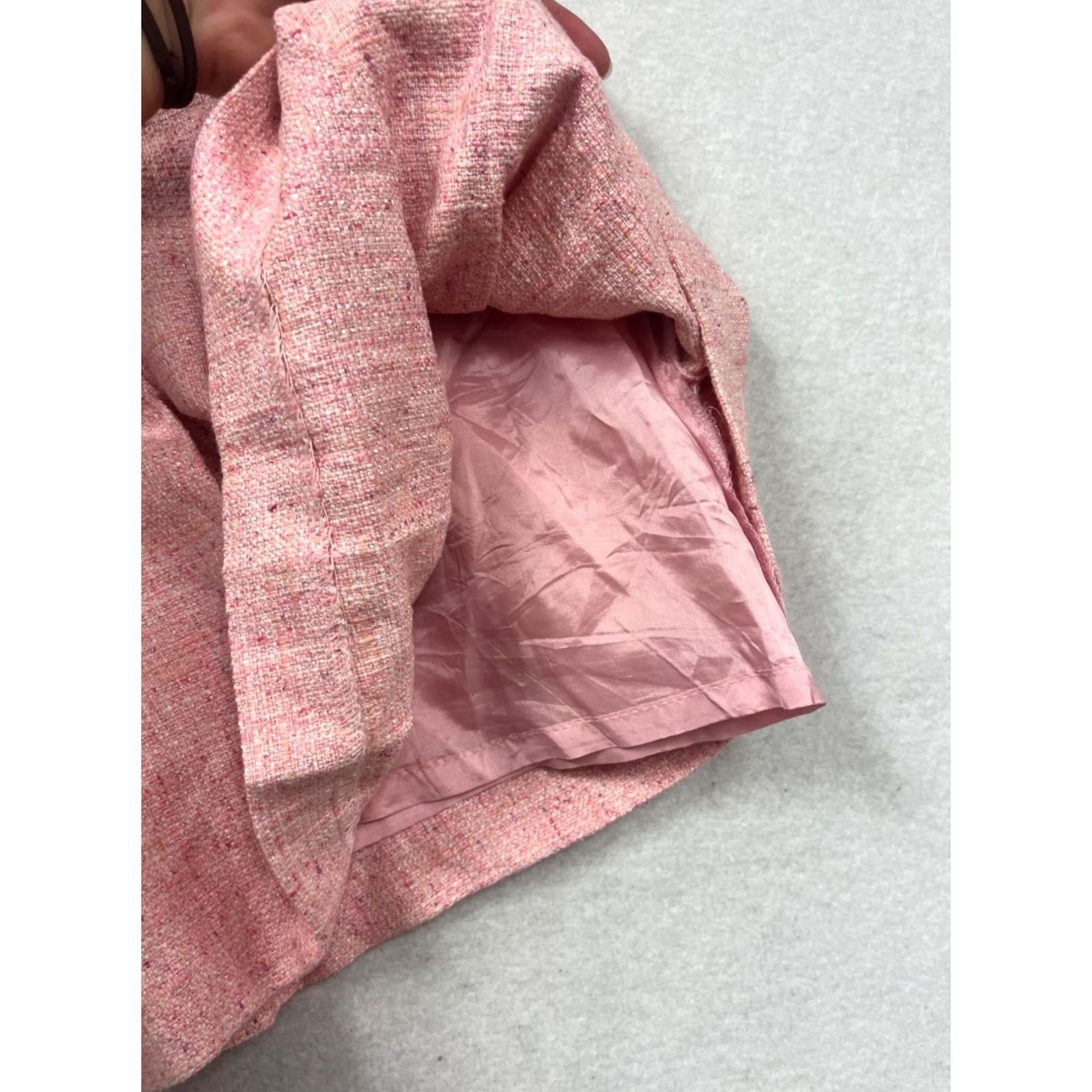 Pinko Liquid Pink Pleated Mini Skirt Women's 2, Short, Cotton Linen Silk Viscose Polyester Blend, Zip Closure, Dry Clean, Casual Vintage: No, 90s? Size 26" / US 2 / IT 38 - 5 Thumbnail