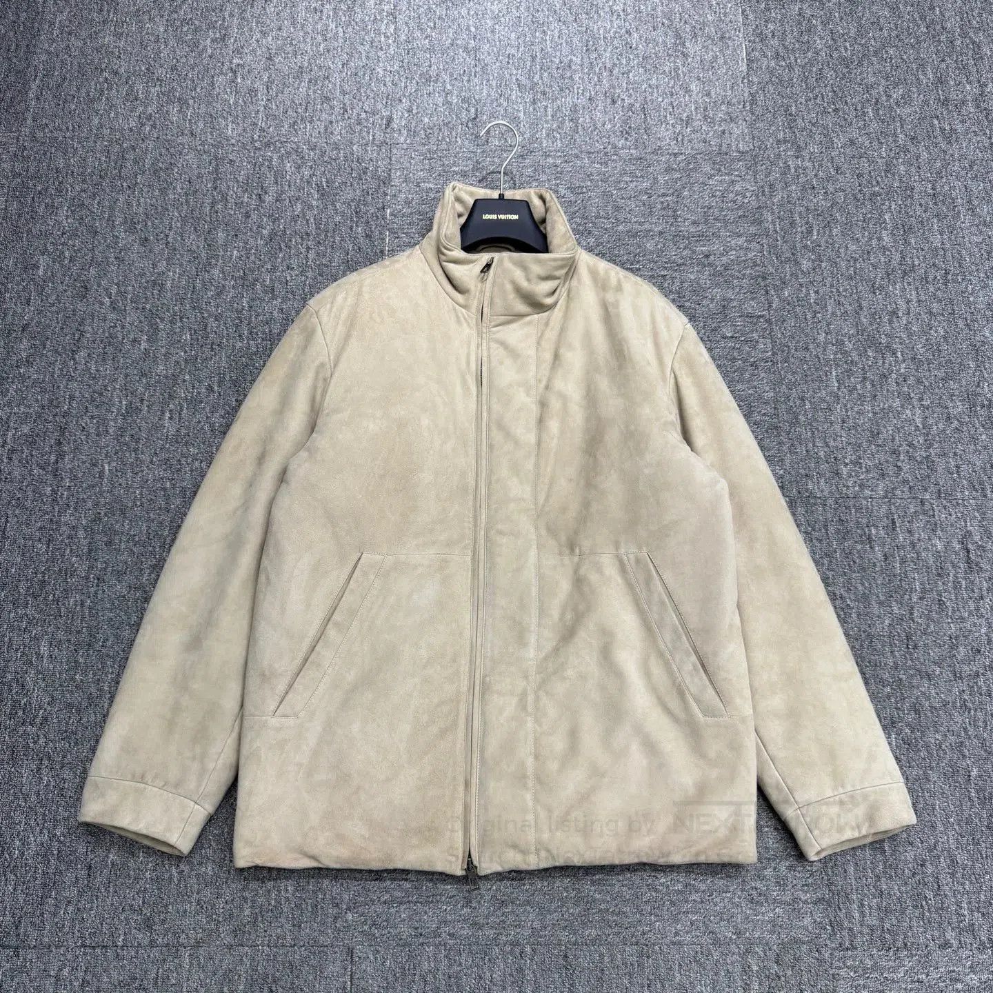 Loro Piana Beige Leather Jacket with Stand Collar. Size US M / EU 48-50 / 2 - 1 Thumbnail