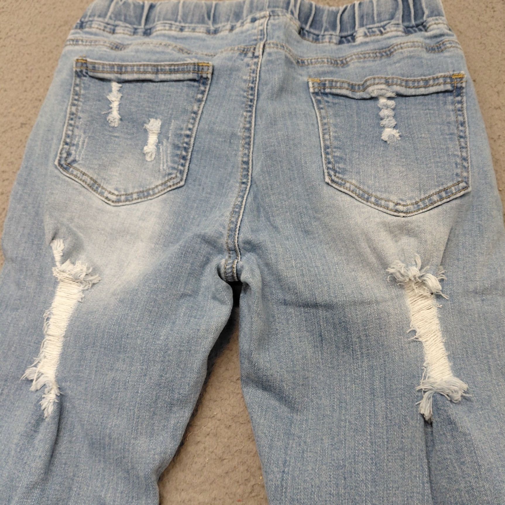 Shein Shein Drawstring Jeans Women’s Sz. 28 Blue Denim Ripped Soft Waist Comfortable Size 28" / US 6 / IT 42 - 3 Thumbnail
