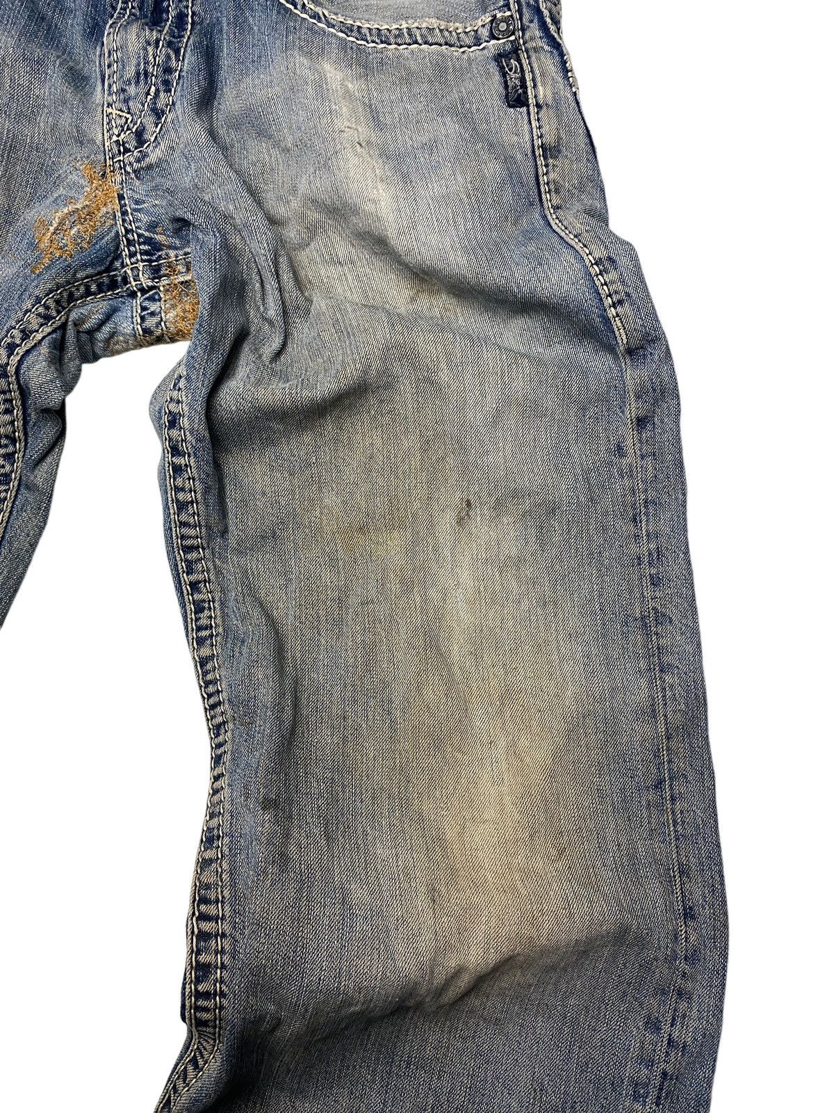 If Six Was Nine 2000's Silver Flared Mudwash Destroy Stitch Jeans Size US 34 / EU 50 - 8 Thumbnail
