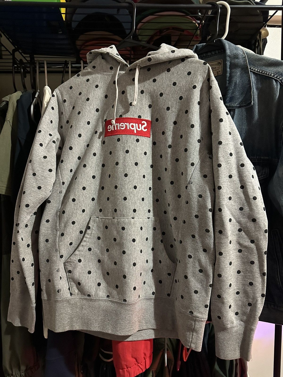 image of Comme Des Garcons x Supreme 2012 Supreme Cdg Bogo Hoodie in Grey, Men's (Size Medium)