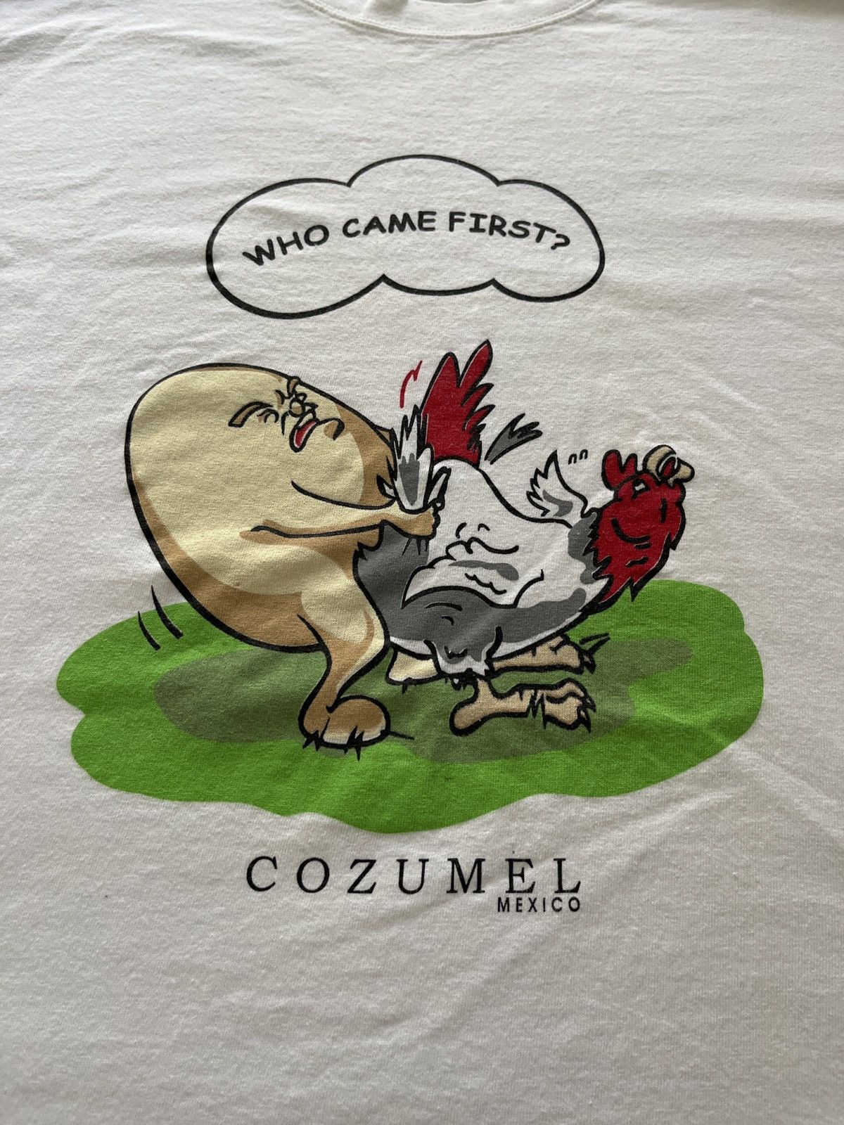 Vintage Who Came First Chicken or Egg Cozumel Mexico Shirt Size US L / EU 52-54 / 3 - 2 Thumbnail