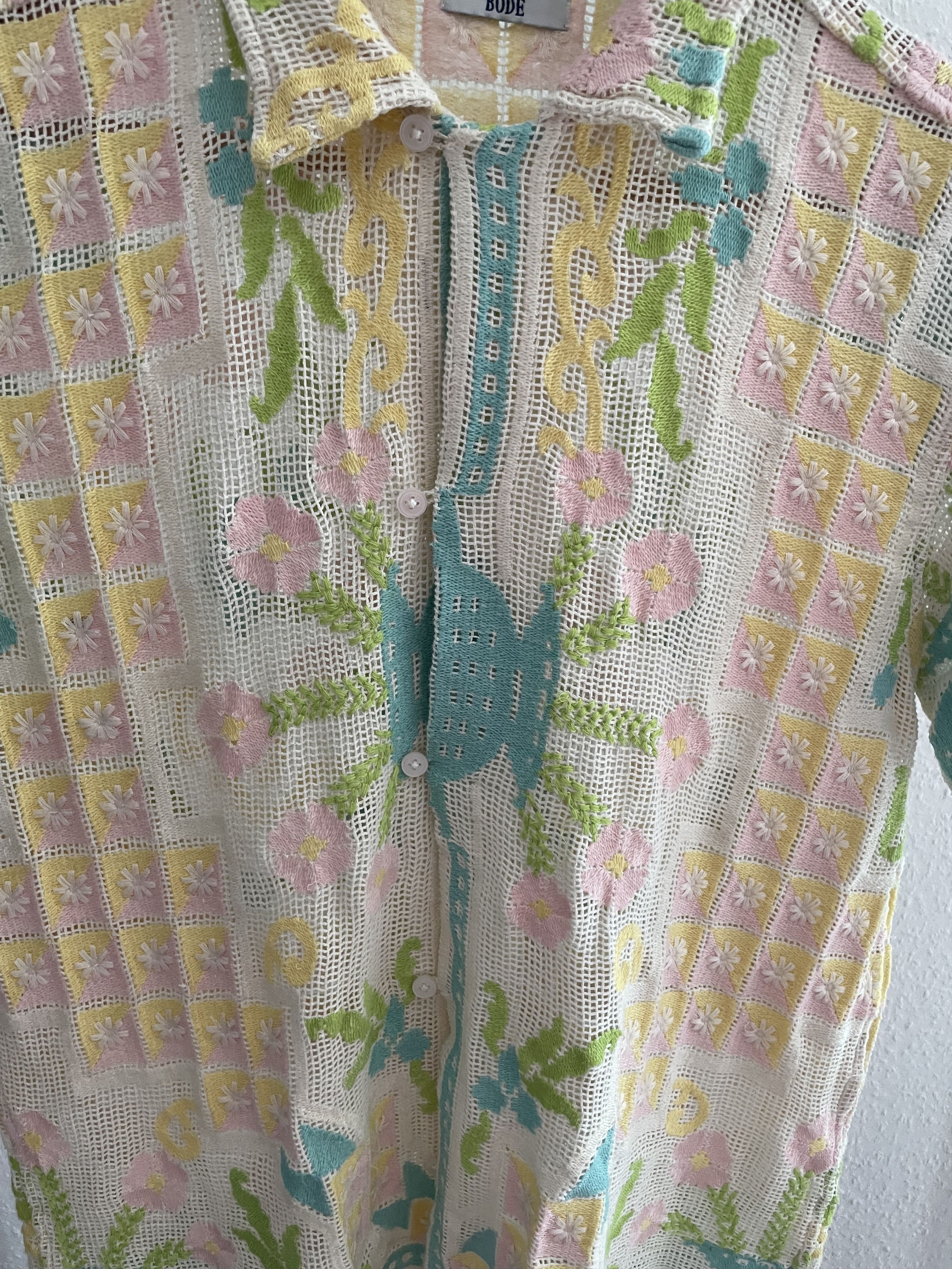 Bode Bode crochet knitted embroidered mesh shirt Size US S / EU 44-46 / 1 - 3 Thumbnail