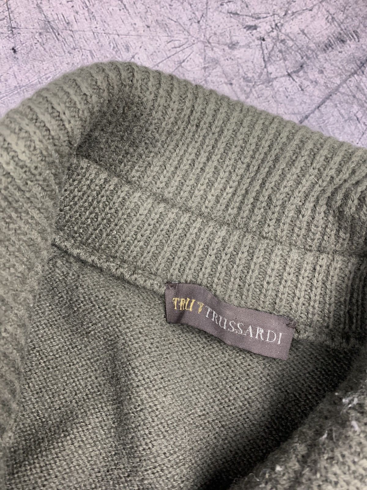 Trussardi Trussardi Men's Wool Cardigan Luxury Sweater Size L Green Size US L / EU 52-54 / 3 - 5 Thumbnail