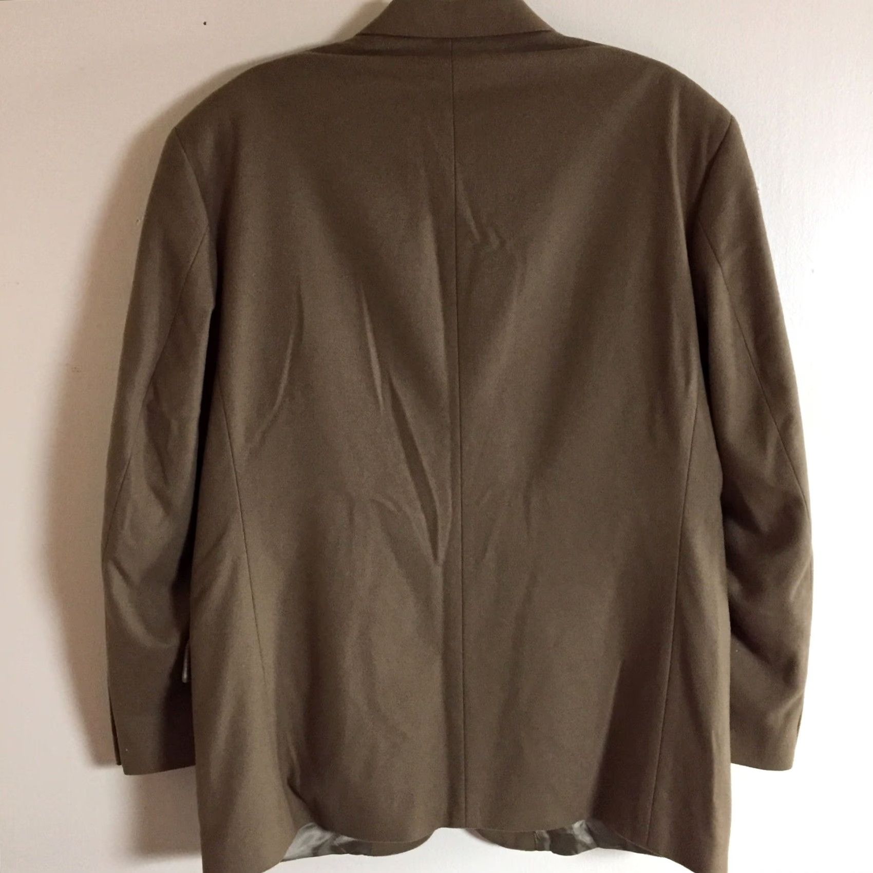 Vintage Chereskin Blazer Mens 42R Brown Three-Button Cashmere Blend Jacket/Coat Single-Breasted Notch Lapel Solid Regular Length Mens Size 42R - 5 Thumbnail