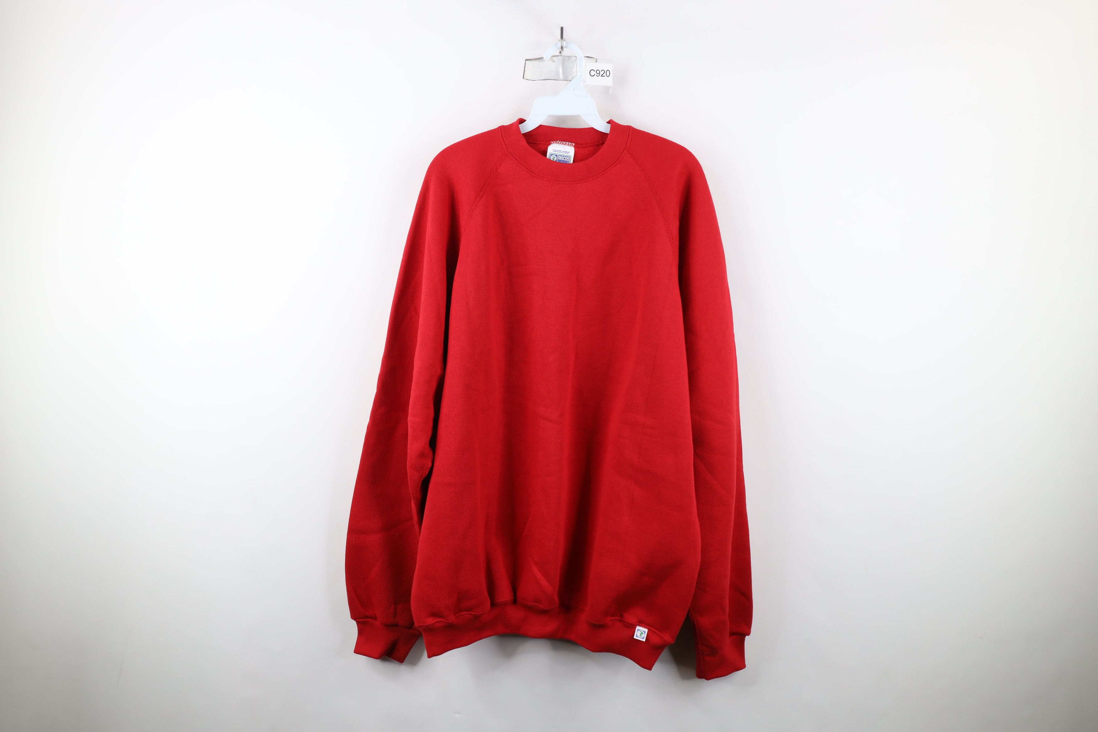 Vintage Vintage 80s 90s Streetwear Heavyweight Sweatshirt Red USA Size US XL / EU 56 / 4 - 1 Thumbnail