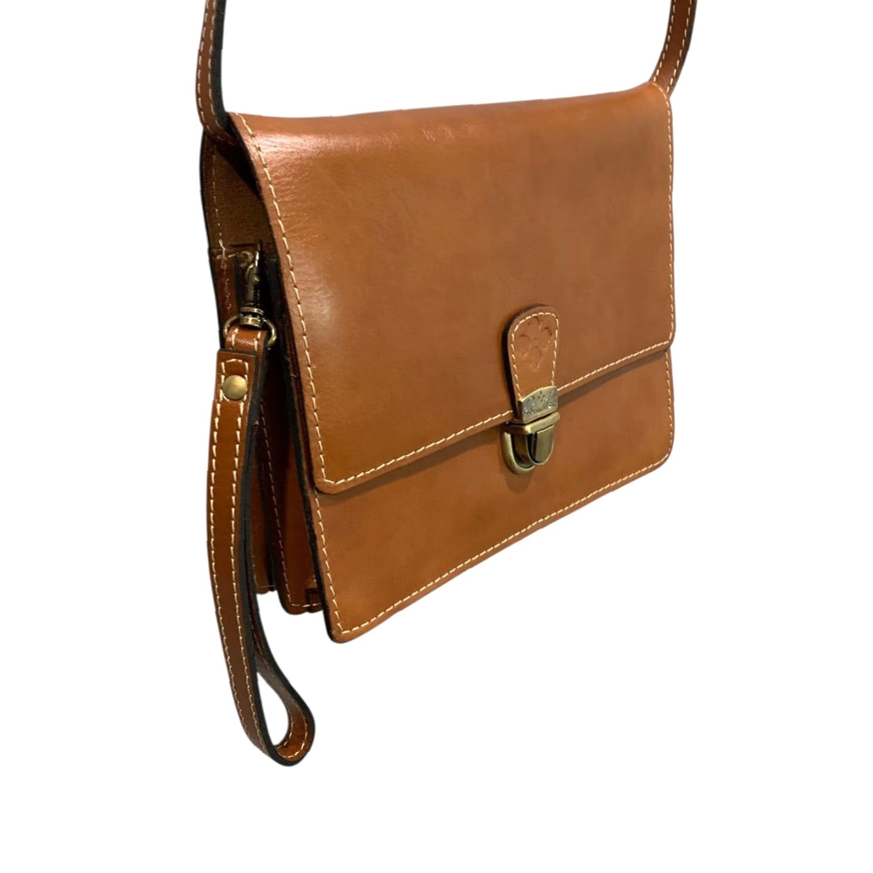 Patricia Nash VINTAGE Patricia Nash Crossbody Bag Leather Brown Flap Organizer Purse Women's 9l x 6h x 2.5d Strap 24" Adjustable Brown Size ONE SIZE - 3 Thumbnail