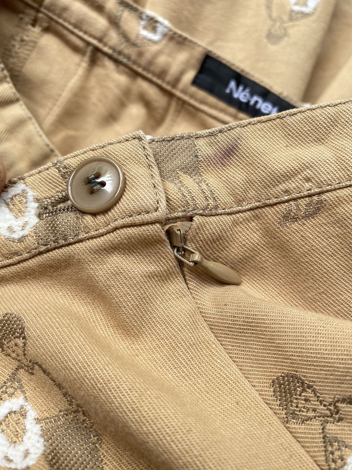 Ne-Net Né-net Beige A-Line Skirt with Embroidered Figure Pattern Size 26" / US 2 / IT 38 - 11 Thumbnail