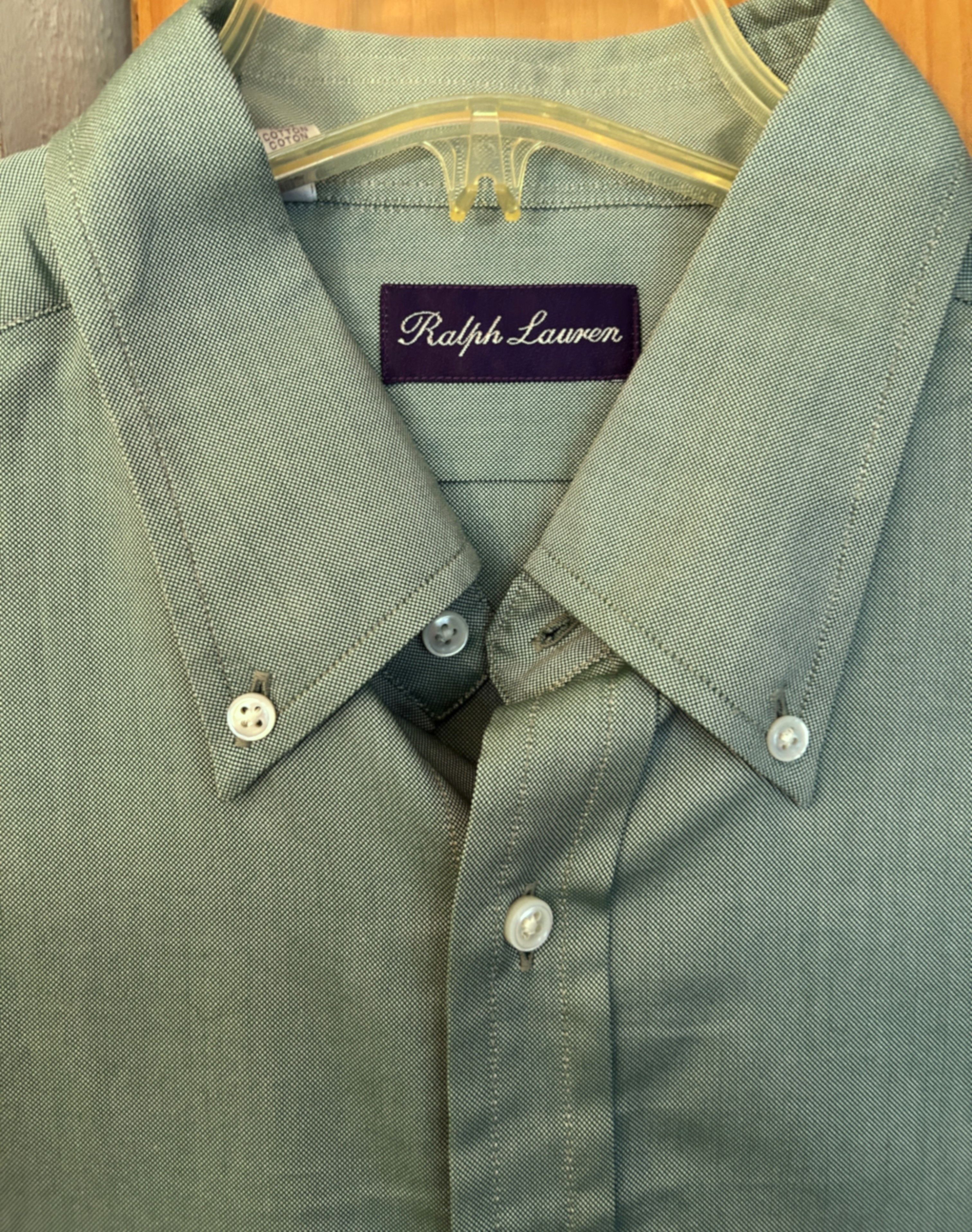 Ralph Lauren Purple Label Ralph Lauren Purple Label Button Up Shirt Sage XL Italy Size US XL / EU 56 / 4 - 4 Thumbnail
