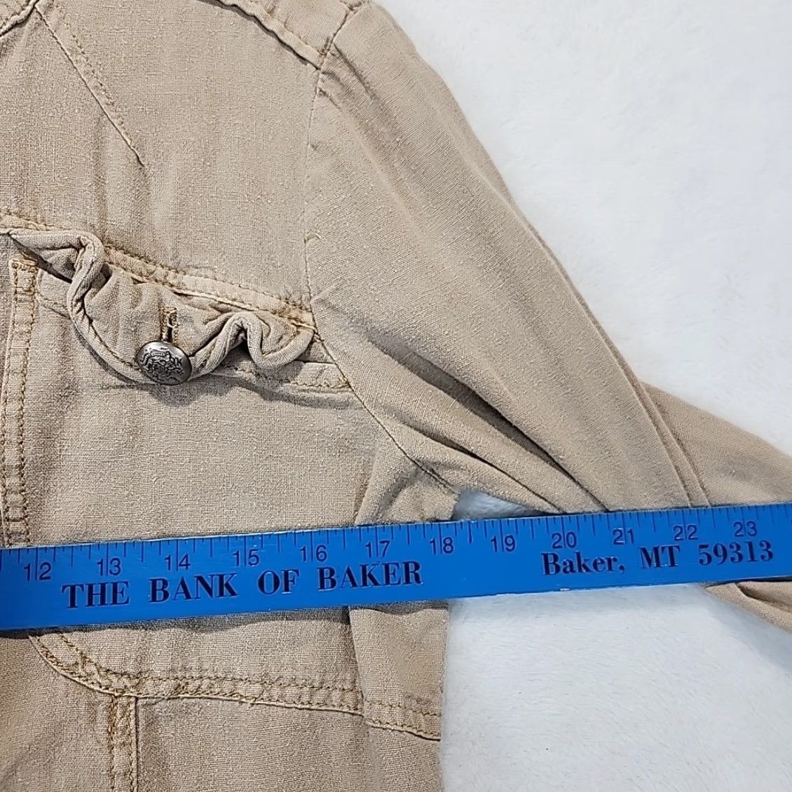 Vintage VINTAGE? We The Free People Button Up Linen Blend Shirt Womens Size S Tan Long Sleeve Top Size S / US 4 / IT 40 - 6 Thumbnail