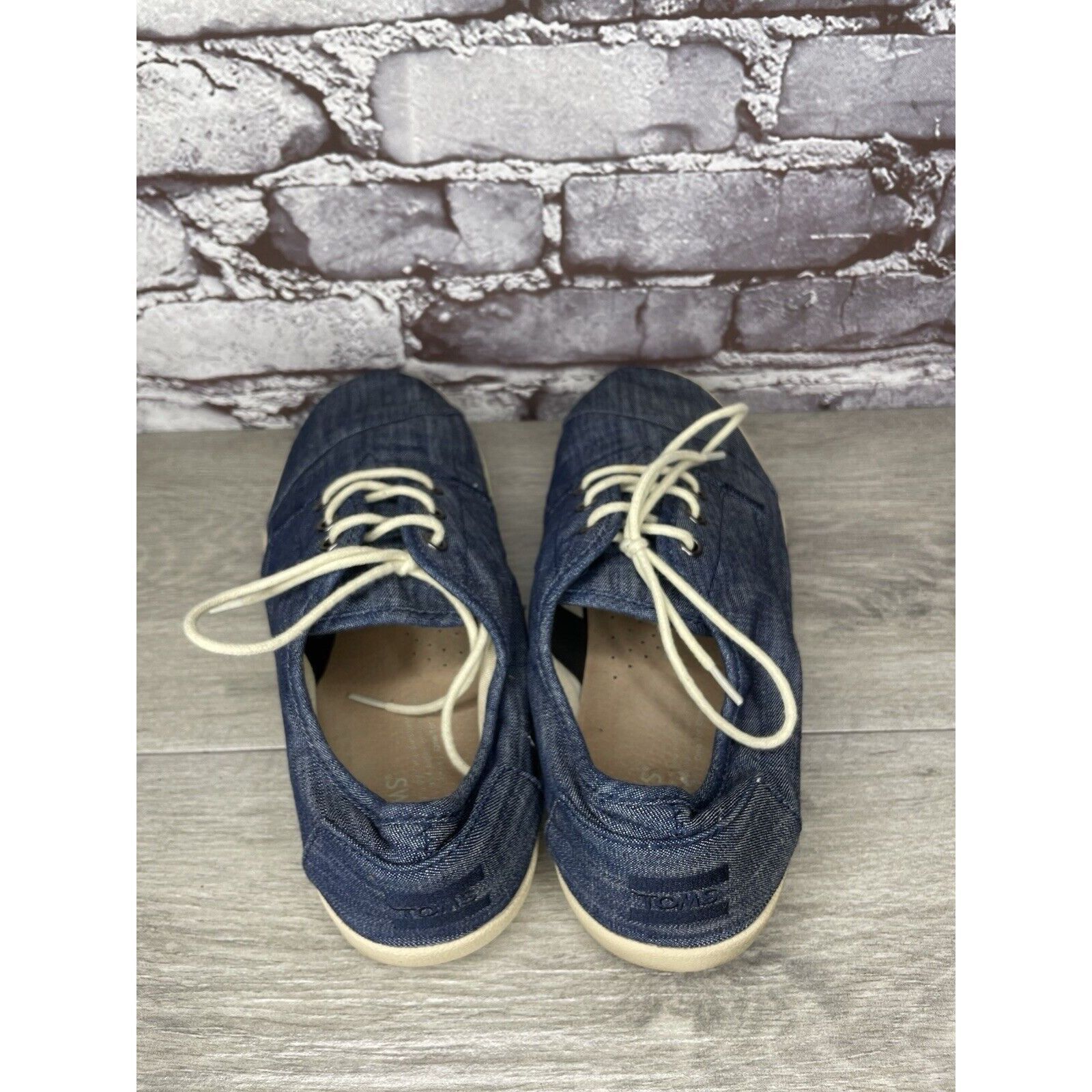 Toms Toms Denim Blue Canvas Lace Up Comfort Casual Sneakers Shoes Size US 9 / EU 42 - 4 Thumbnail