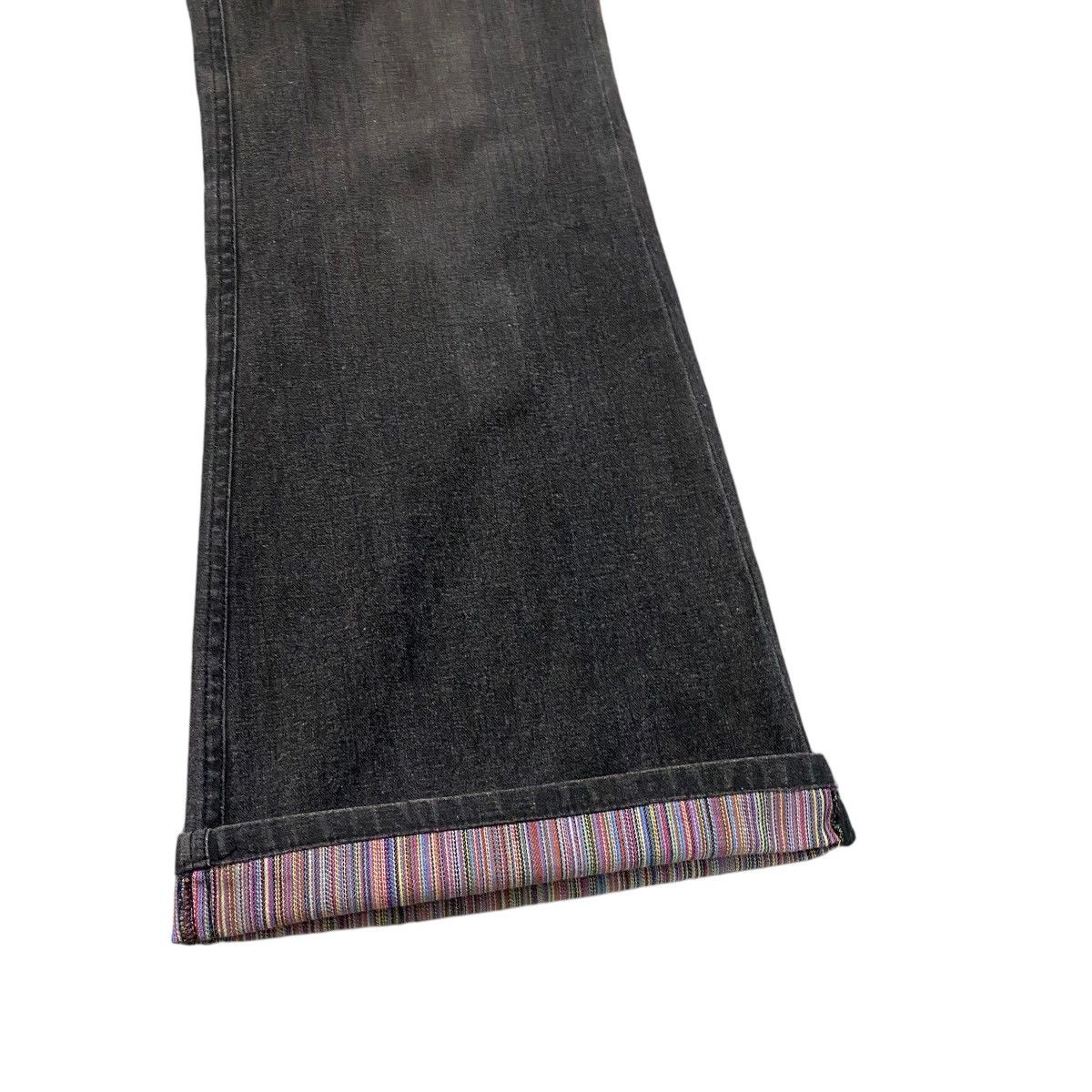 Japanese Brand DOMON HOMME Rainbow Super Flare Denim Jeans Faded Black Size US 31 - 19 Thumbnail