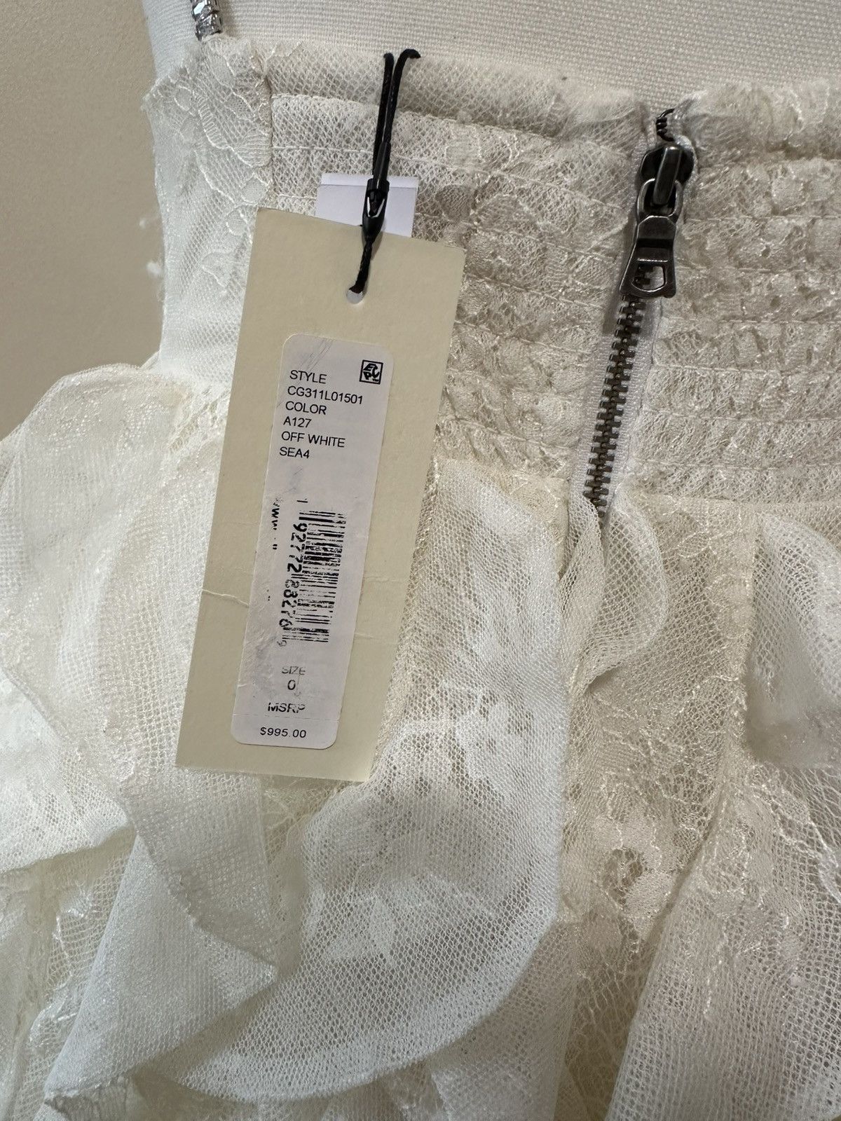 Alice + Olivia Alice+Olivia Wilmarie Lace-Crystal Mini Dress Size XS / US 0-2 / IT 36-38 - 4 Thumbnail