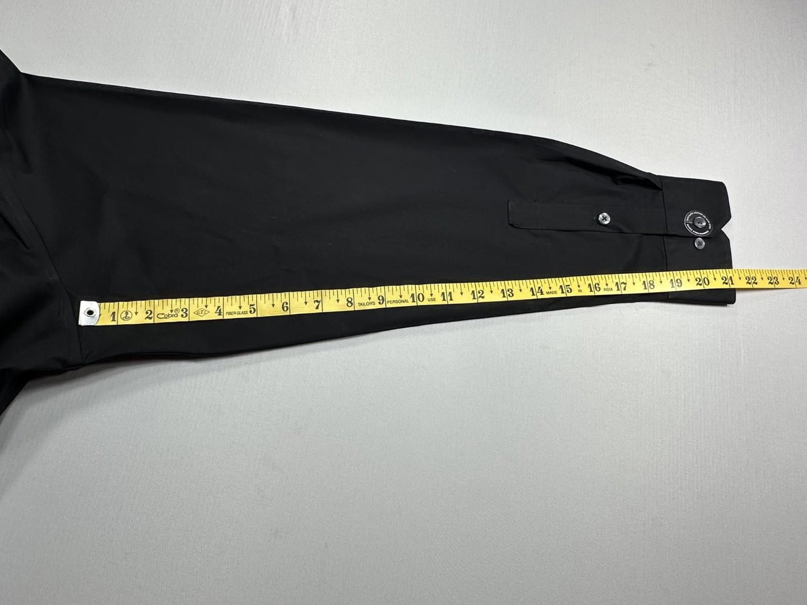 Alfani Alfani Regular Fit Convertible Cuffs Button Down Black Men M Size 38R - 5 Thumbnail