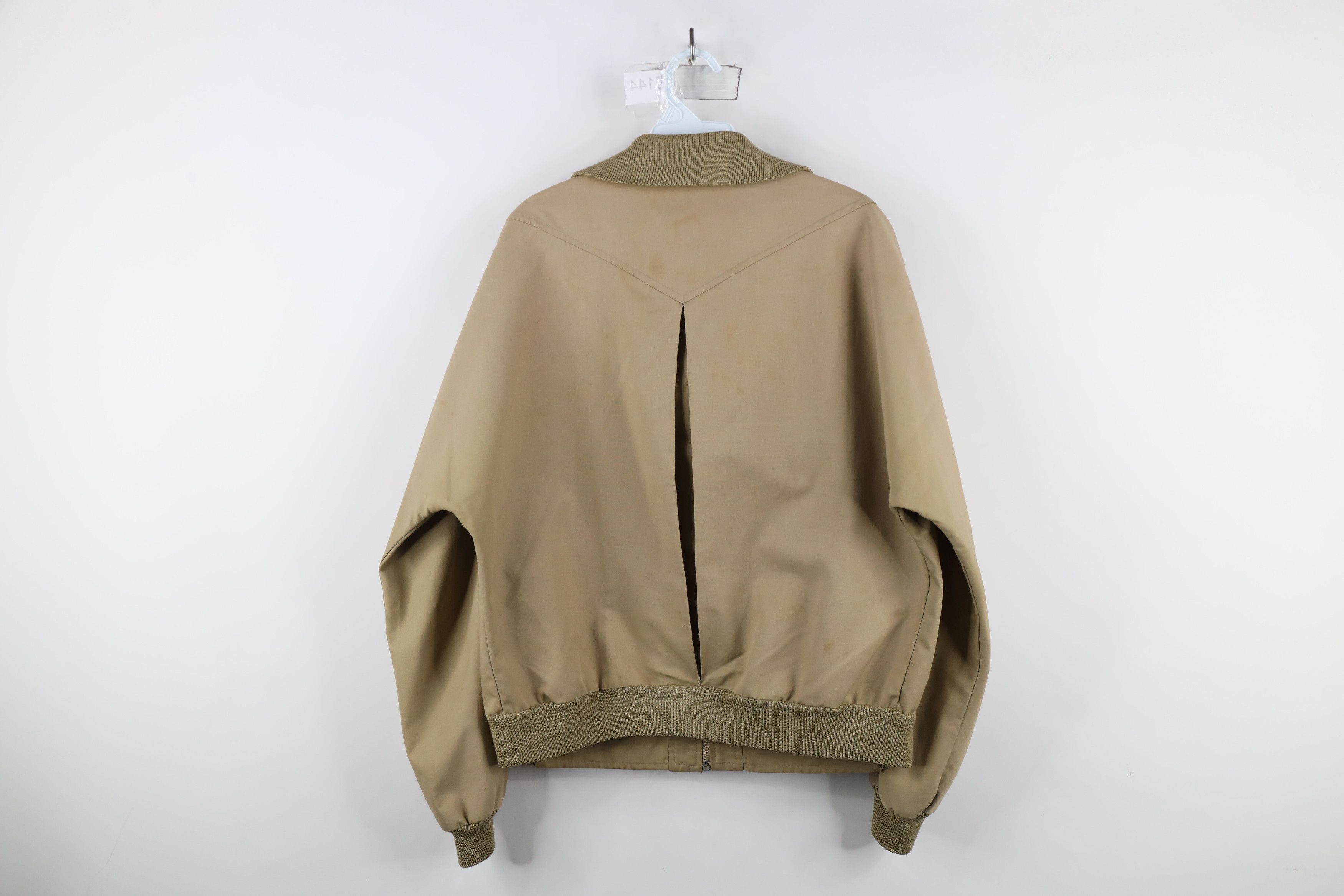 Vintage Vintage 70s Streetwear Full Zip Bomber Jacket Beige Khaki Size US L / EU 52-54 / 3 - 13 Thumbnail