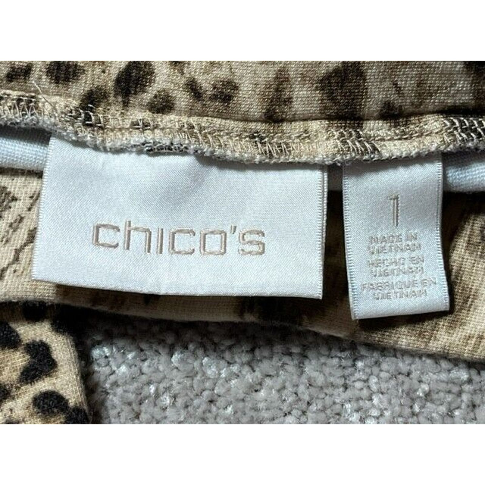 Chicos Chico's Leggings Womens Size 1 Brown Leopard Print Ponte Size 29" - 3 Thumbnail
