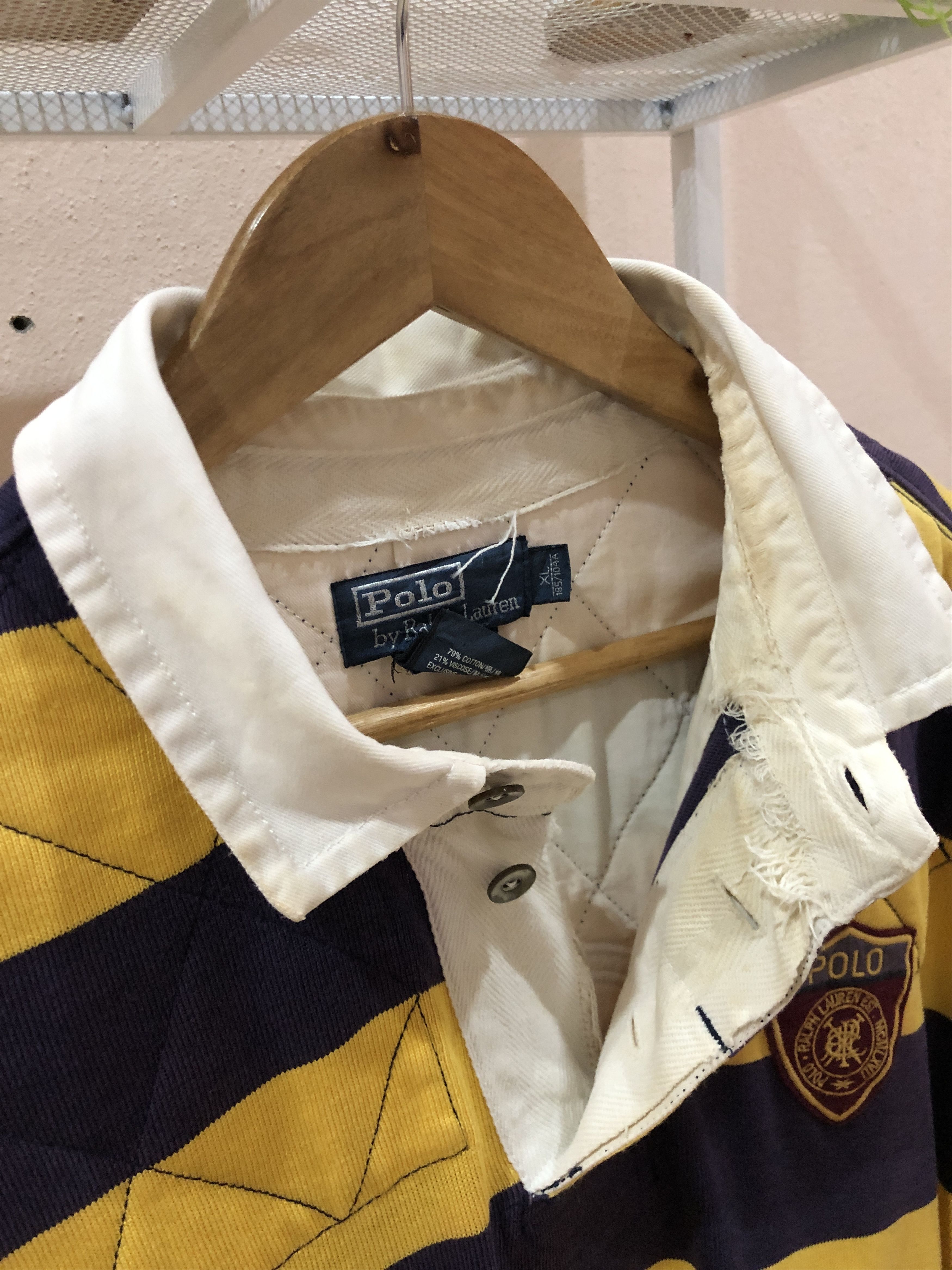 Polo Ralph Lauren Vintage Polo Ralph Lauren Rugby Striped Long Sleeve Shirts Size US XL / EU 56 / 4 - 7 Thumbnail