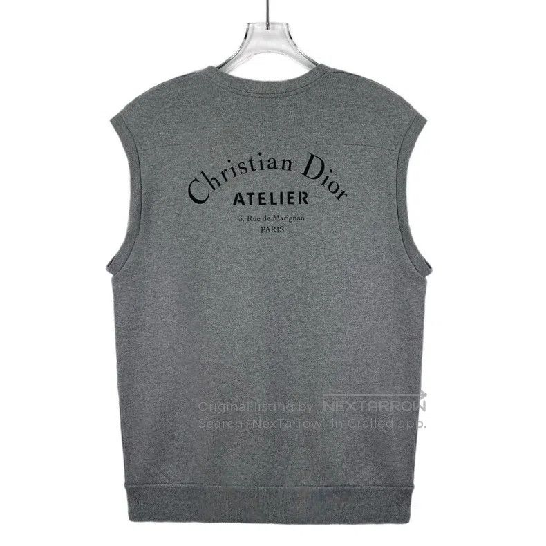 Dior Dior Gray logo letter print cotton round-neck sleeveless s Size US XL / EU 56 / 4 - 2 Thumbnail